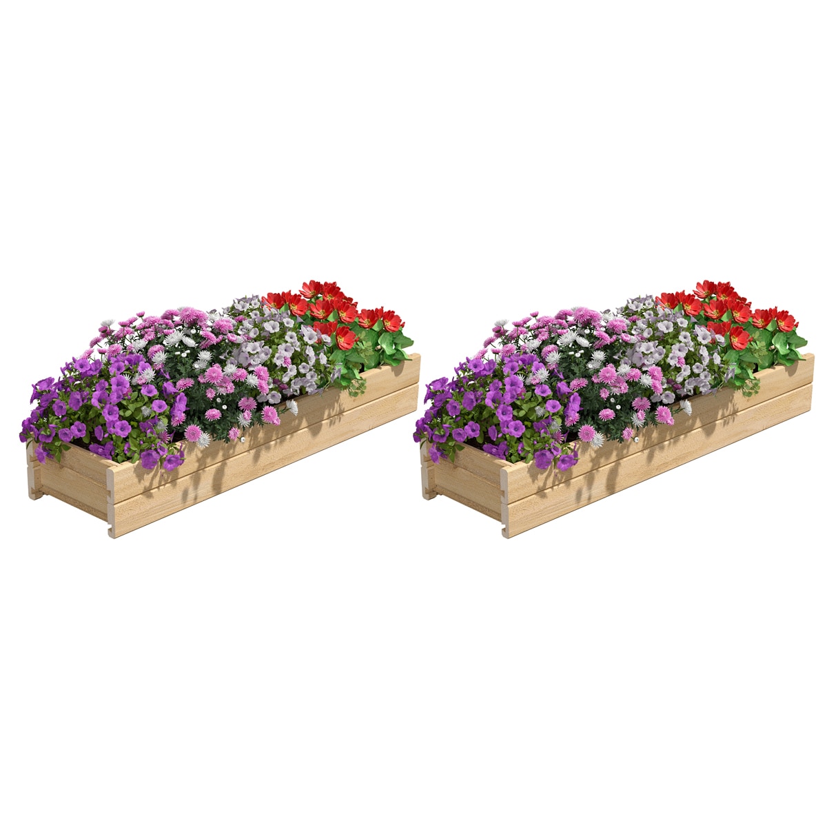 Greenes Fence RCPB1146H2WB-2PK 2 -Pack Rectangle 46-Inches W Large Off-white Cedar Outdoor Wall planter with Drainage Holes