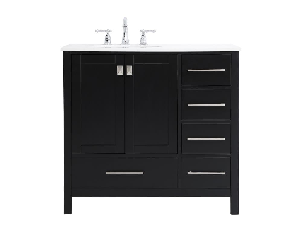 Elegant Decor First Impressions 36-in Black Undermount Single Sink ...