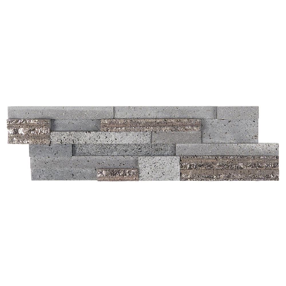 Artmore Tile (Sample) 3D Stone Steel 4-in x 8-in Matte Linear Brick Look  Floor and Wall Tile in the Tile Samples department at 