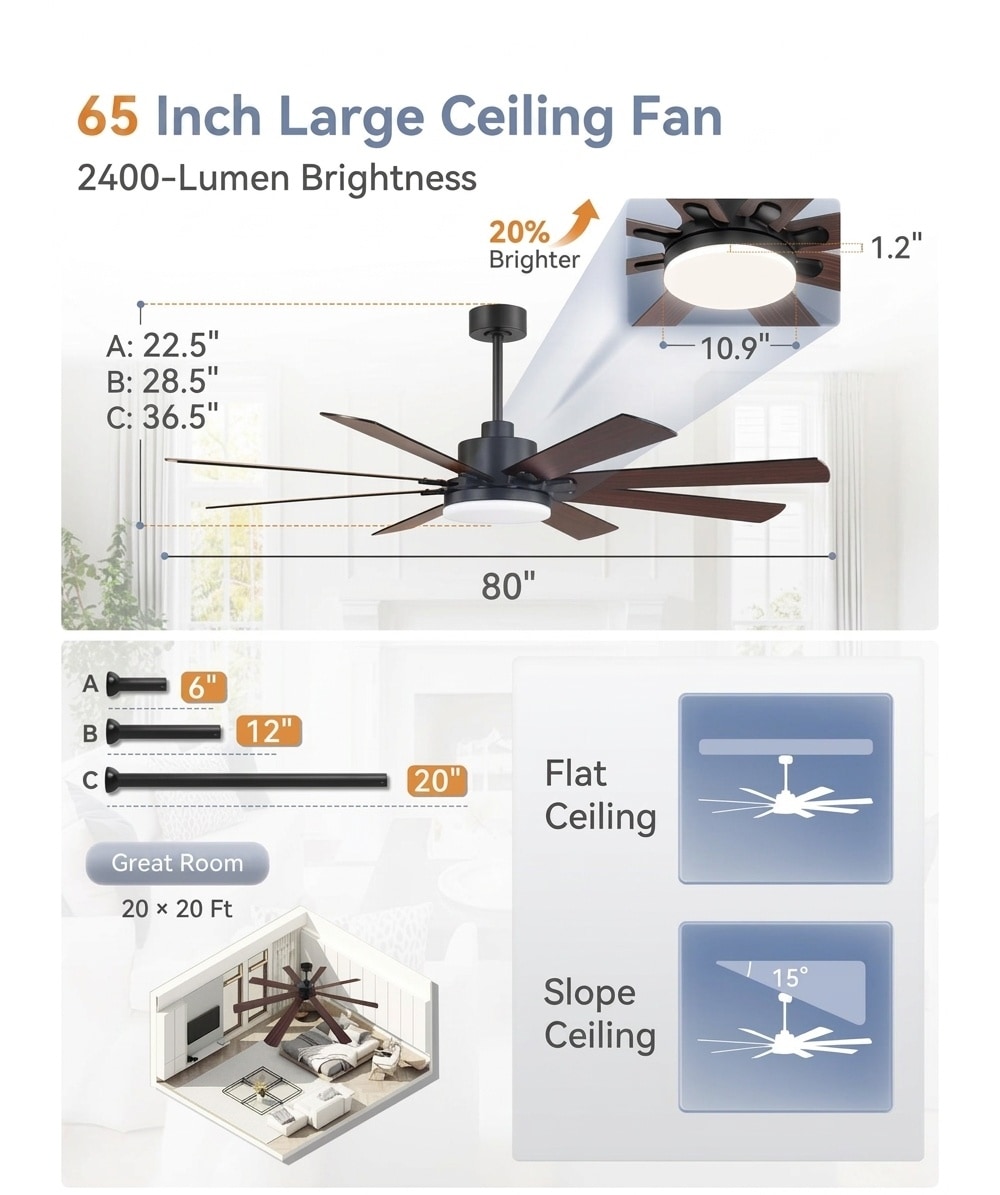 Oyezvary LOZ1427E68 Ceiling-Fans - View #2
