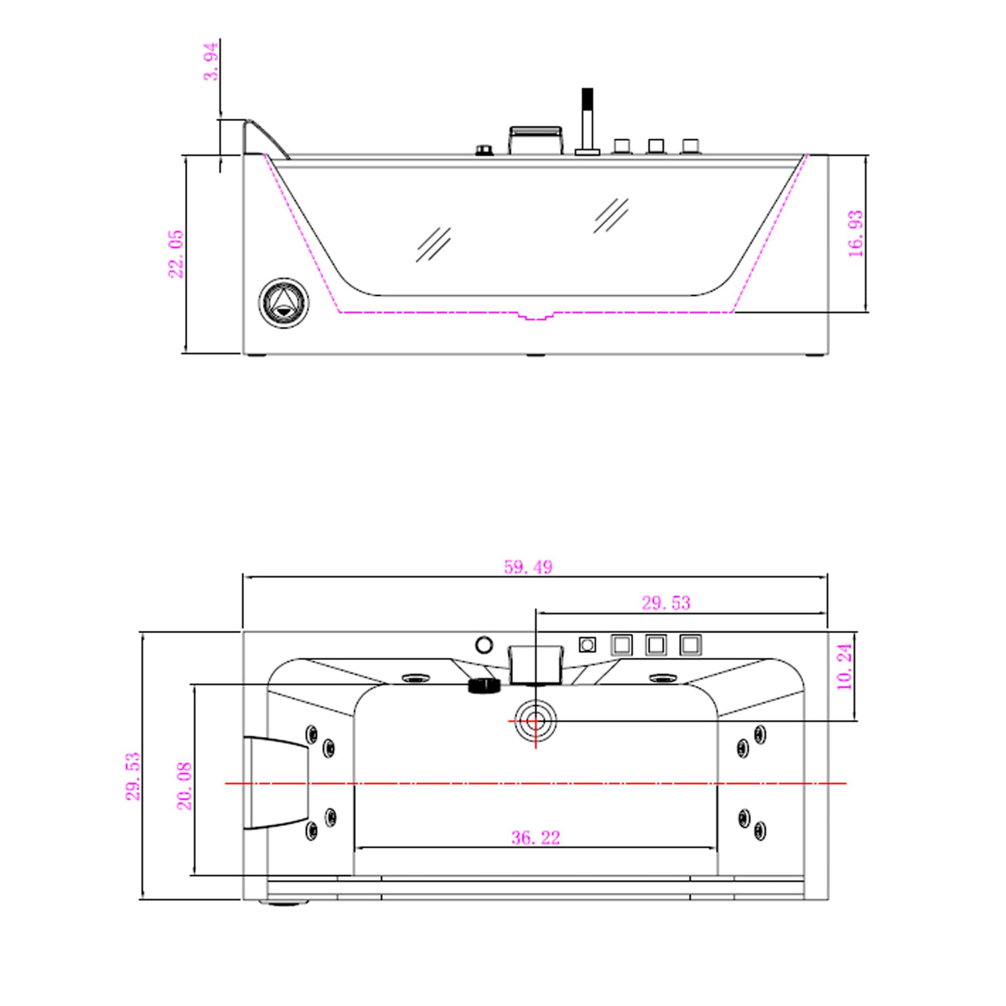 Empava EV-59JT408LED bathtubs - View #2