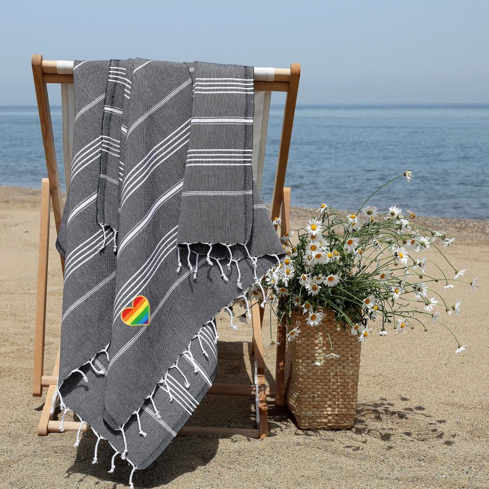 Set of 2 Fun in Paradise Pestemal Beach/Hand Towels Gray - Linum Home  Textiles