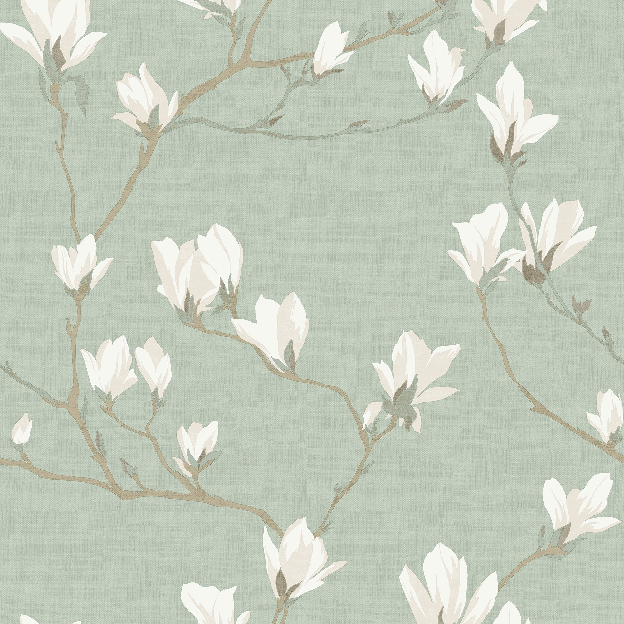 Laura Ashley - Laura Ashley Magnolia Grove Pale Eau de Nil Wallpaper