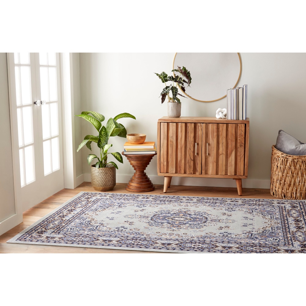 Home Dynamix 5-7069-453 Premium Sakarya 2 x 3 (ft) Loomed Polypropylene Gray Rectangular Indoor Medallion French Country Area rug