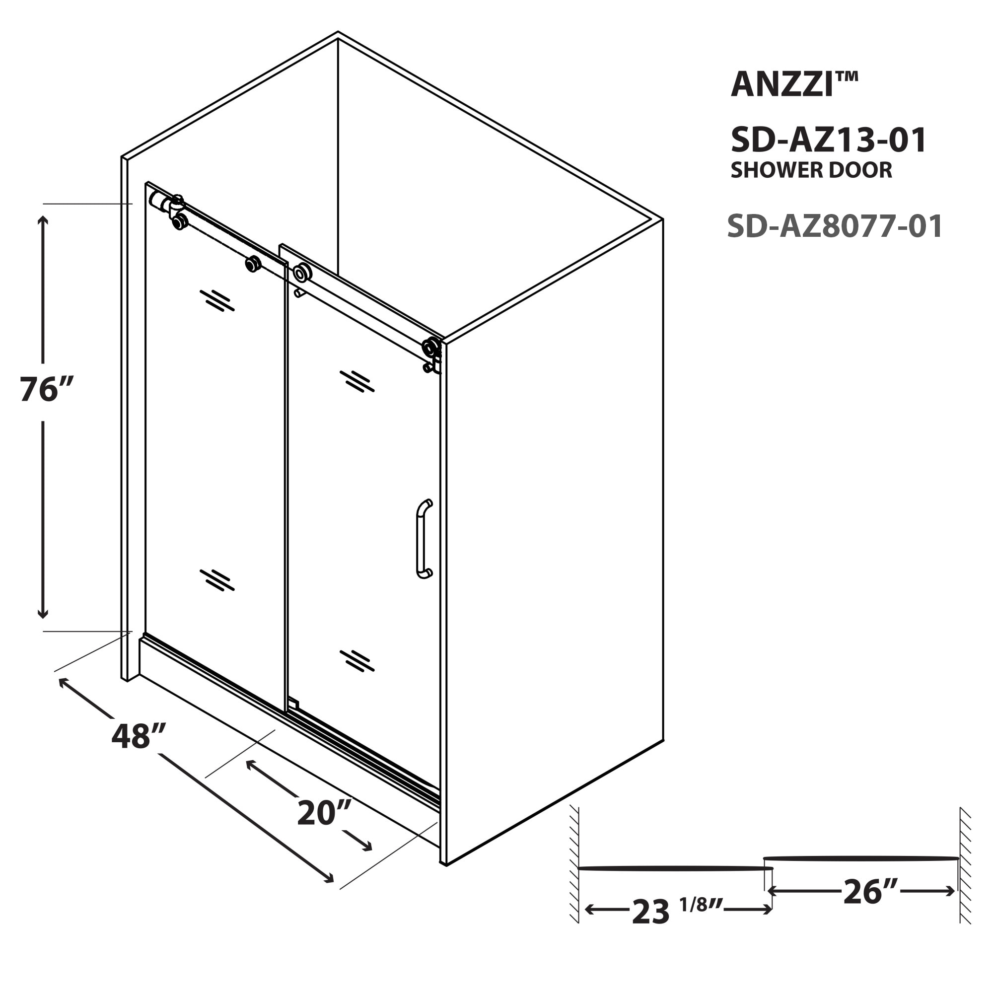 ANZZI SD-AZ8077-01CH Shower-Doors - View #3