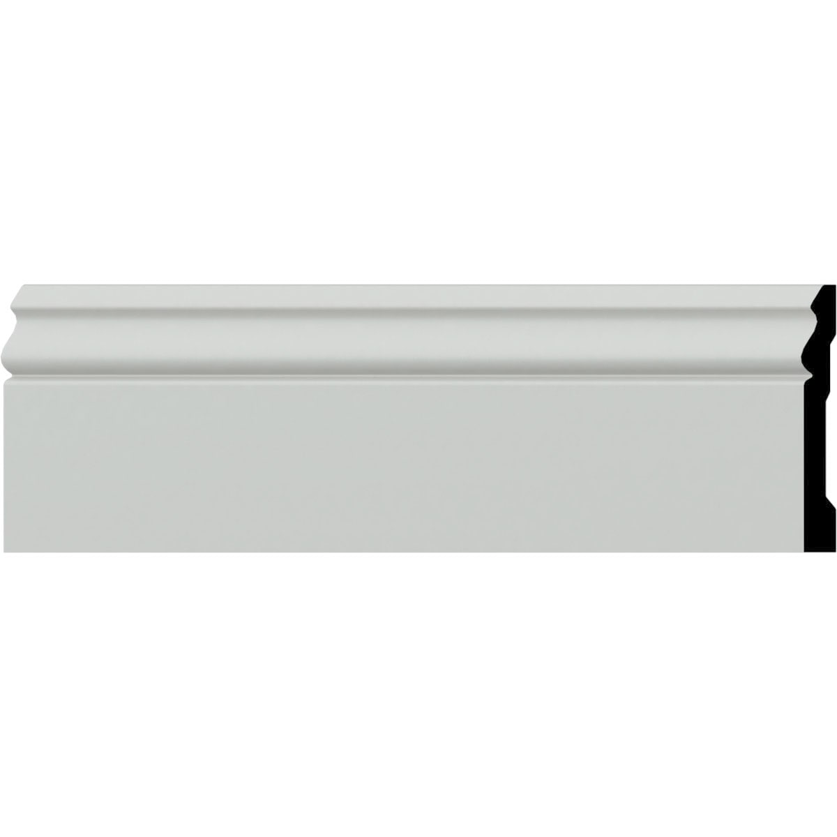 Ekena Millwork BBD03X00AB 1/2-in x 3-3/4-in x 7-7/8-ft Architectural Primed Urethane 169463 Baseboard Moulding