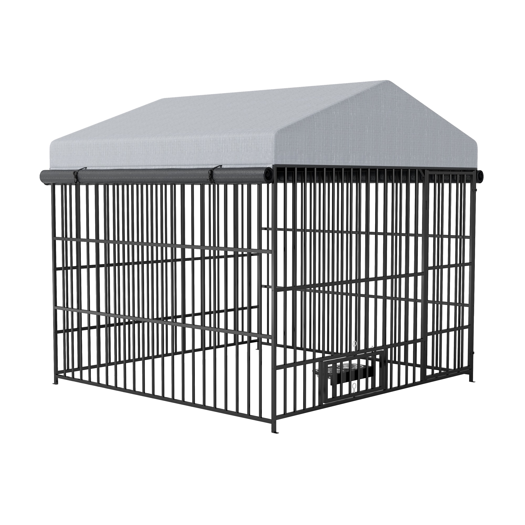 Gaierptone Any Pet Wire Dog Kennel Roof Indoor Outdoor 6.56 ft L x 6.56 ft W x 6.37 ft H in the Crates Kennels department at Lowes