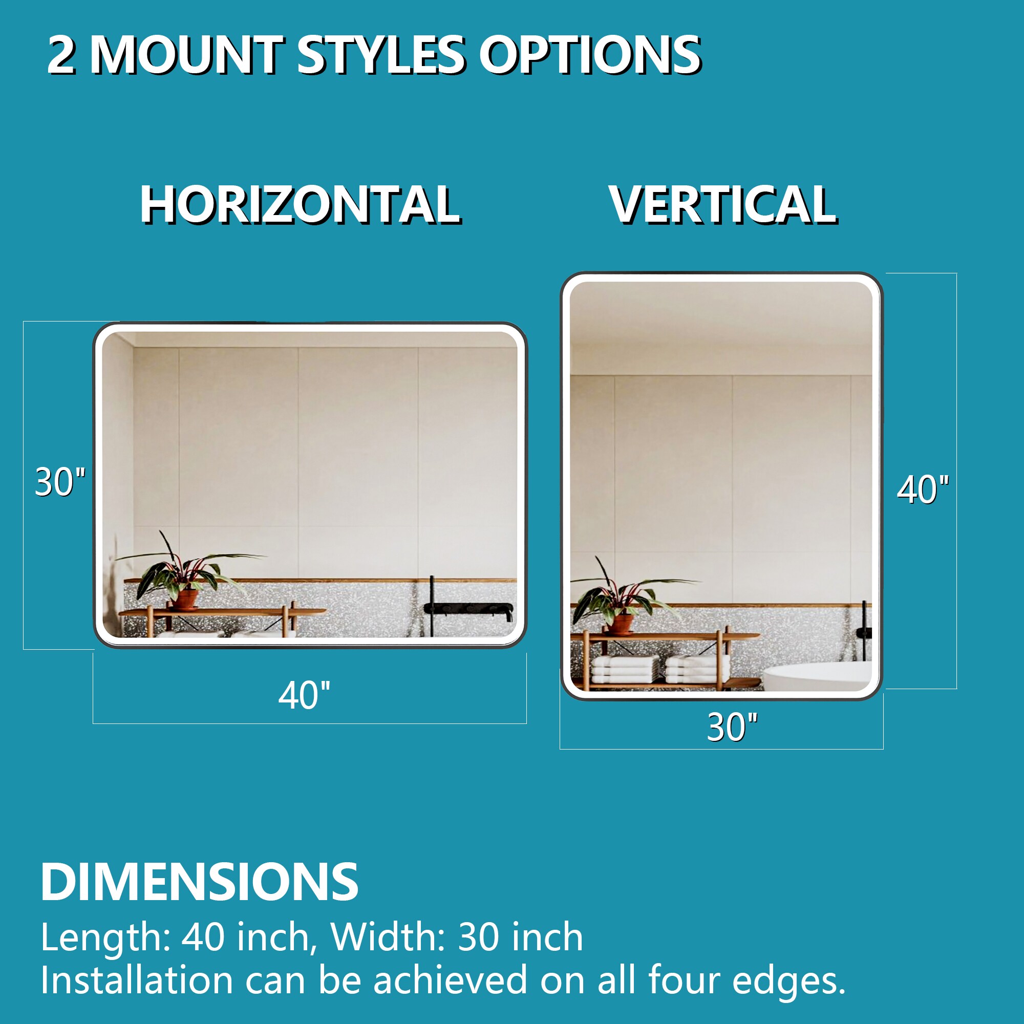 Miuara HM-LM4030 Framed-Bath-Mirrors - View #3