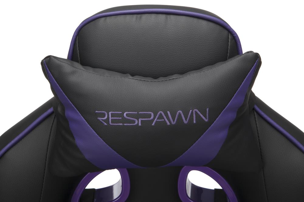 RESPAWN Purple Traditional Ergonomic Adjustable Height Swivel Faux