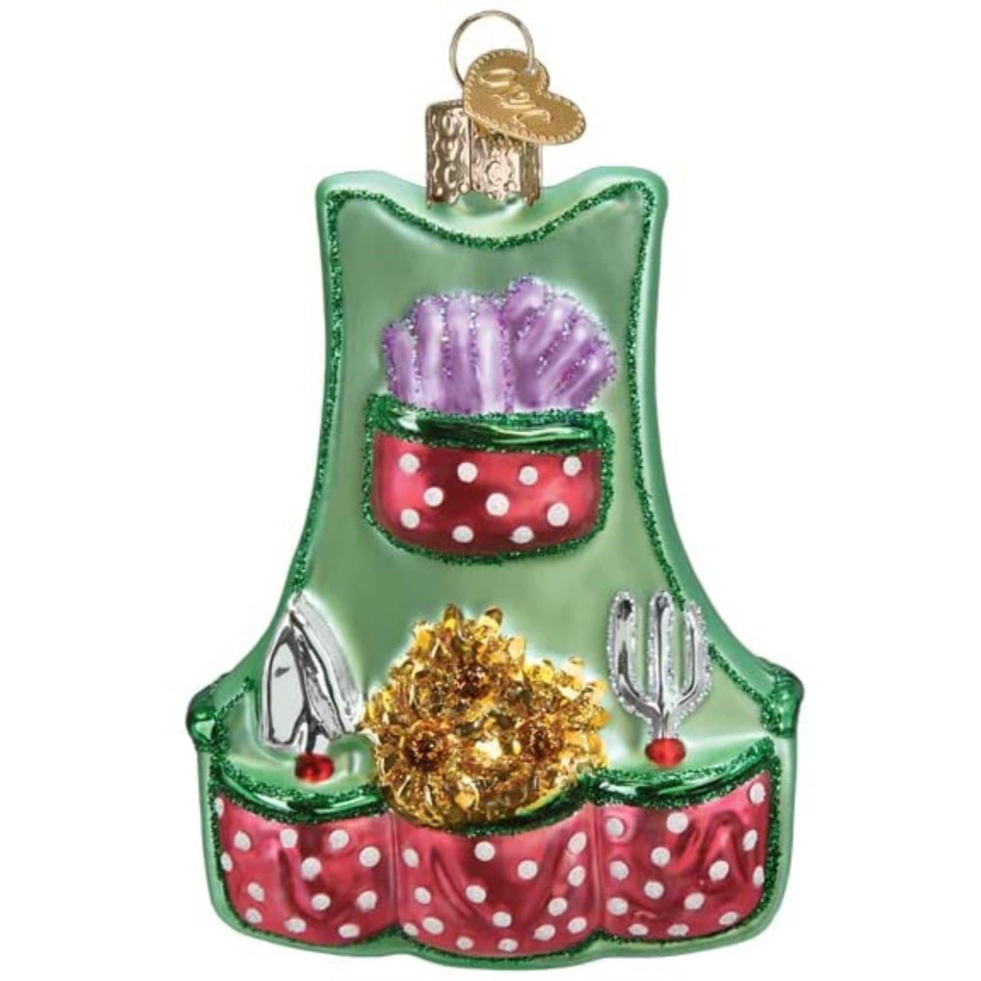 Old World Christmas 729343325310 Blown Glass Ornament for Christmas Tree - Gardening Apron
