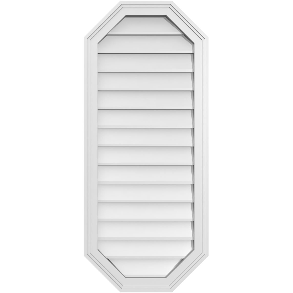 Ekena Millwork GVPOV18X4202SN 18-Inches x 42-Inches Off-white Octagon PVC Gable Louver Vent