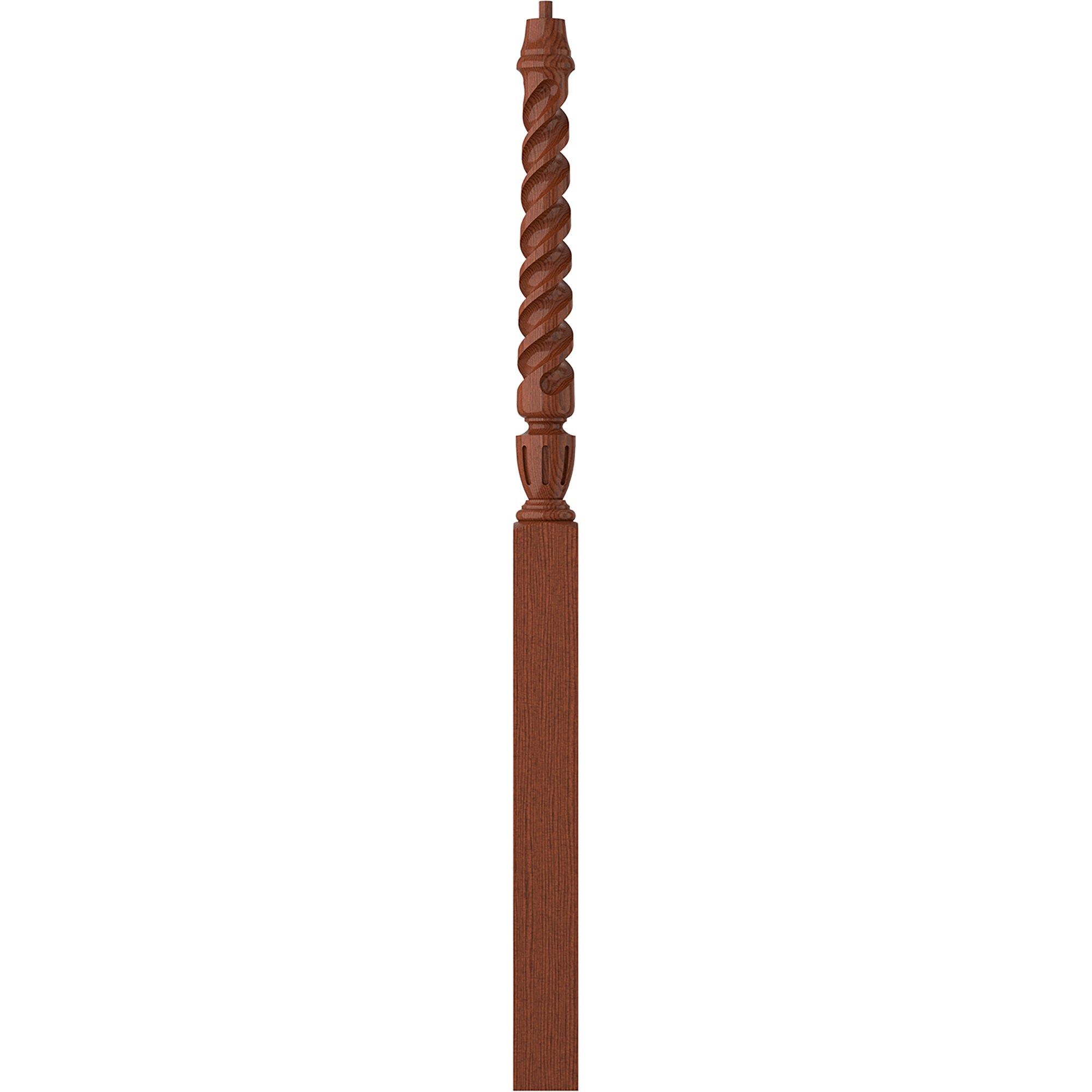 L.J. Smith Stair Systems LJT-3015-BRZC Regent 3.5-in x 58-in Unfinished Brazilian cherry Intermediate Stair Newel Post