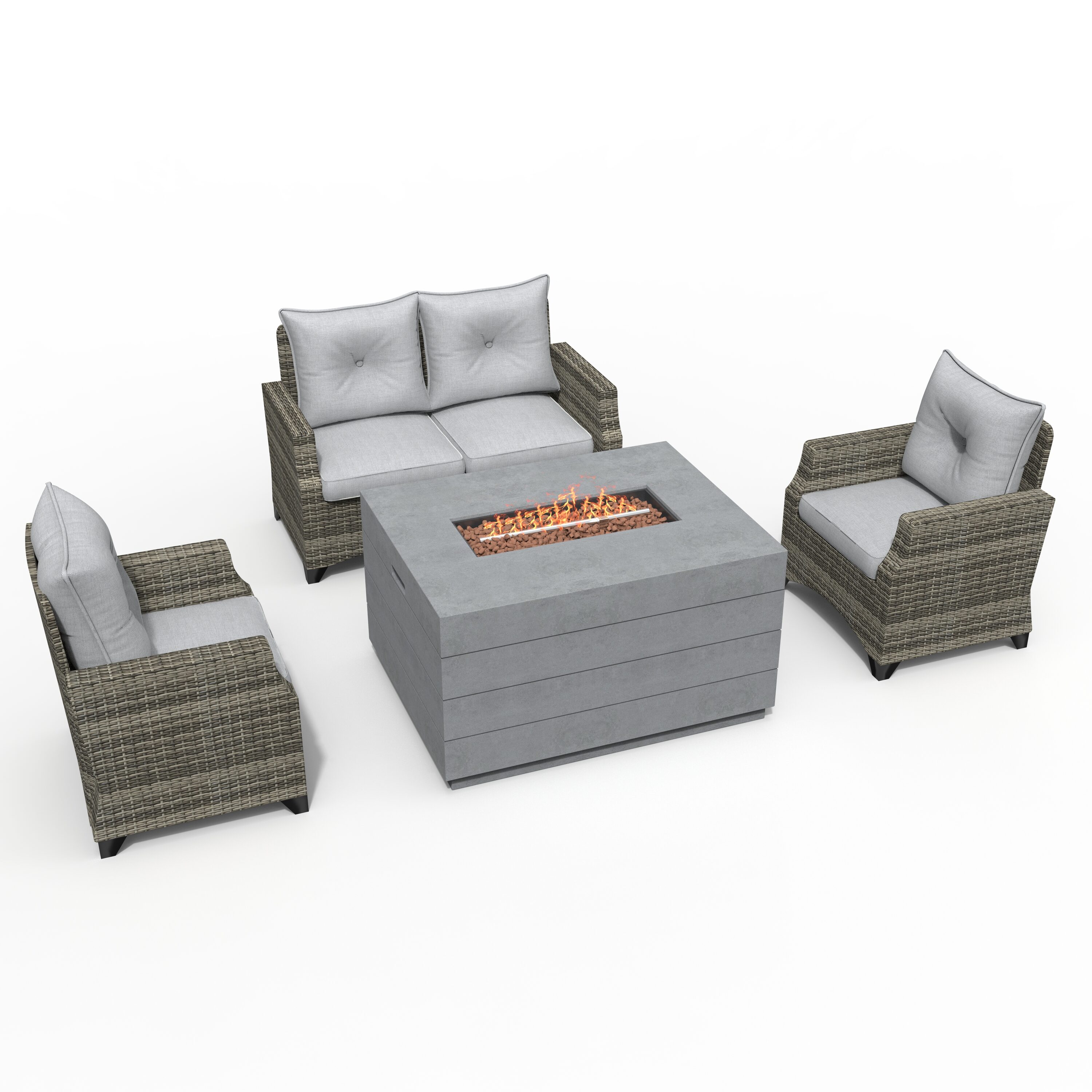 Direct Wicker DWG-1801P2150-GR Patio-Conversation-Sets - View #6