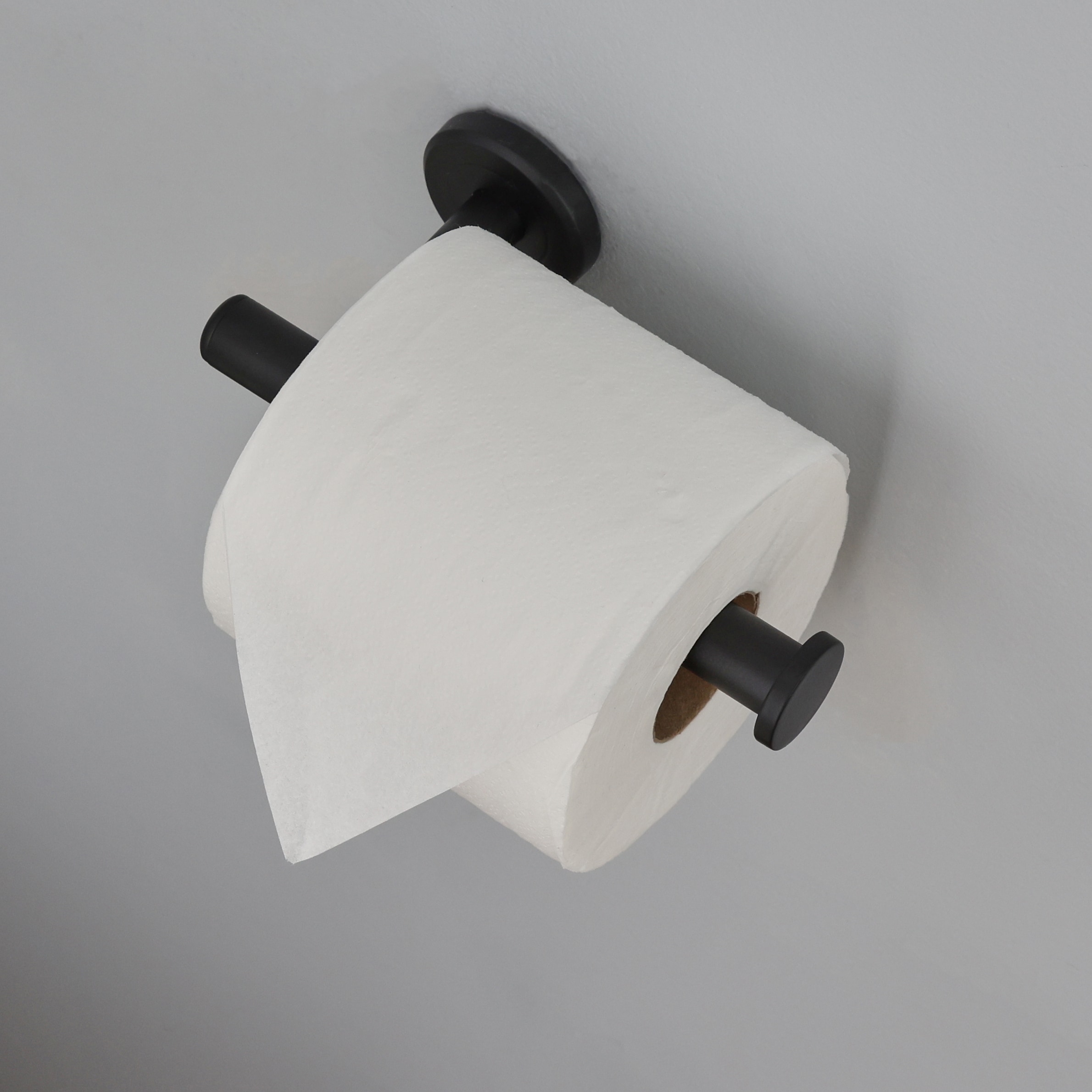 Better Homes & Gardens Wall Mount Toilet Paper Holder, Matte Black