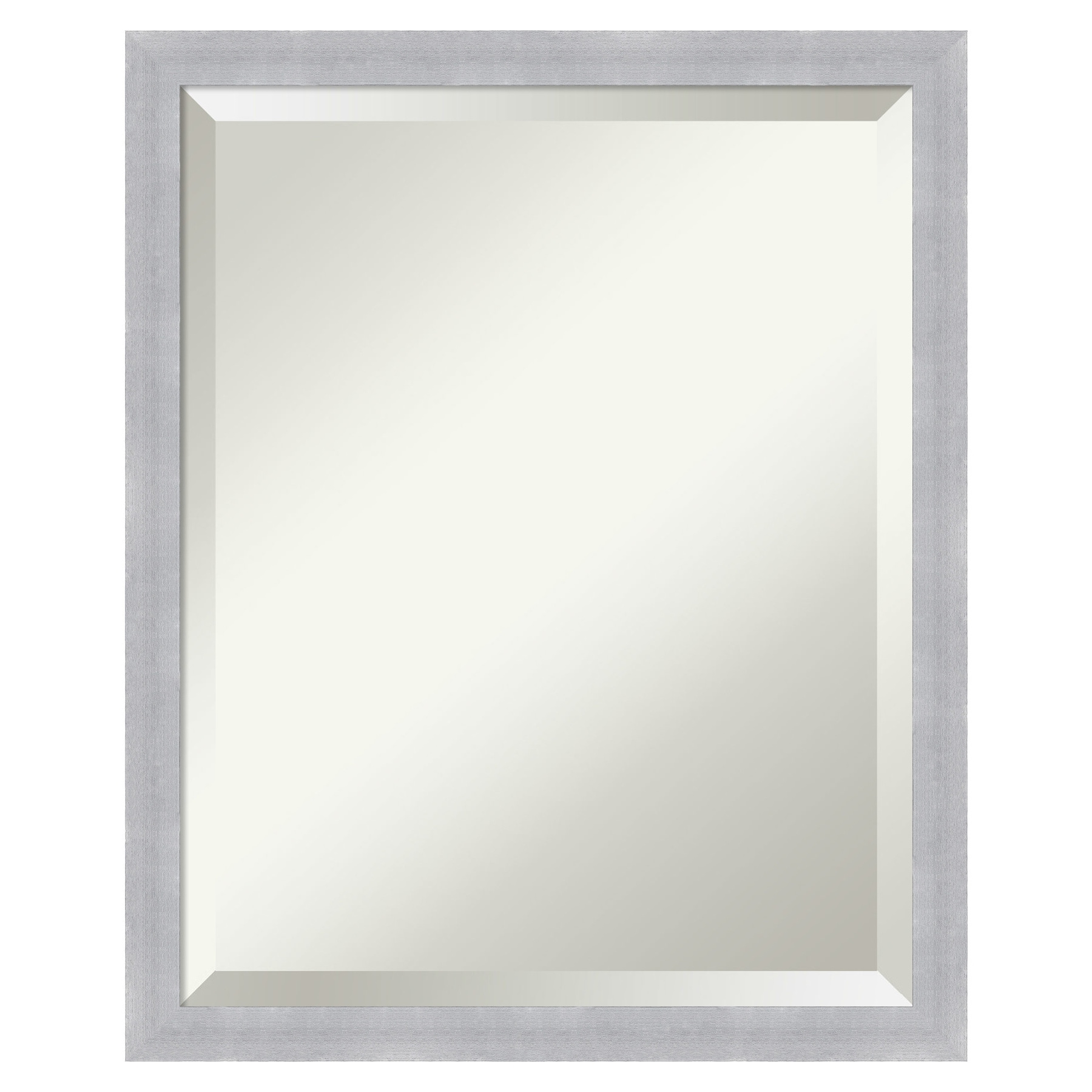 Amanti Art Grace 17.88-in at Brushed W Mirrors Nickel the department Framed Mirror in 21.88-in H Matte x Silver Wall