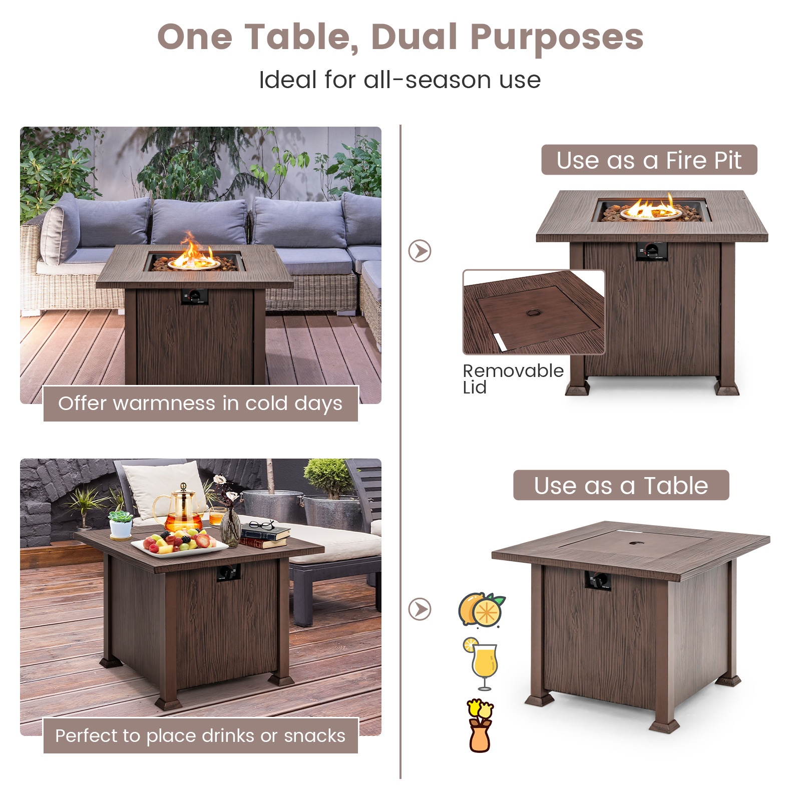Costway NP10826CF Outdoor-Gas-Firepits - View #5