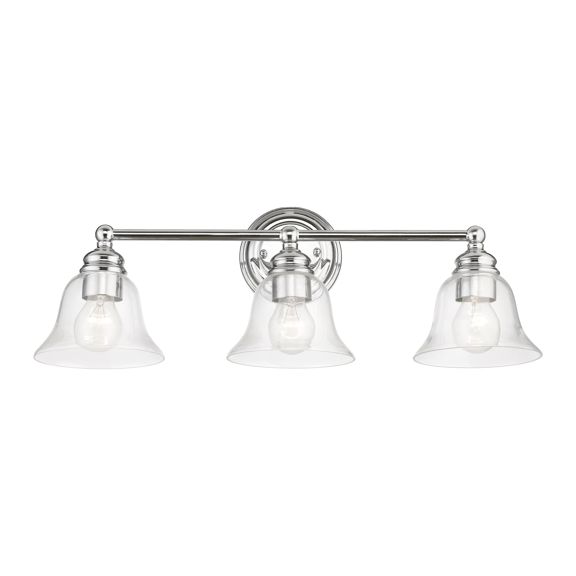 Polished Chrome 3-Light Vanity with Clear Glass Shades
