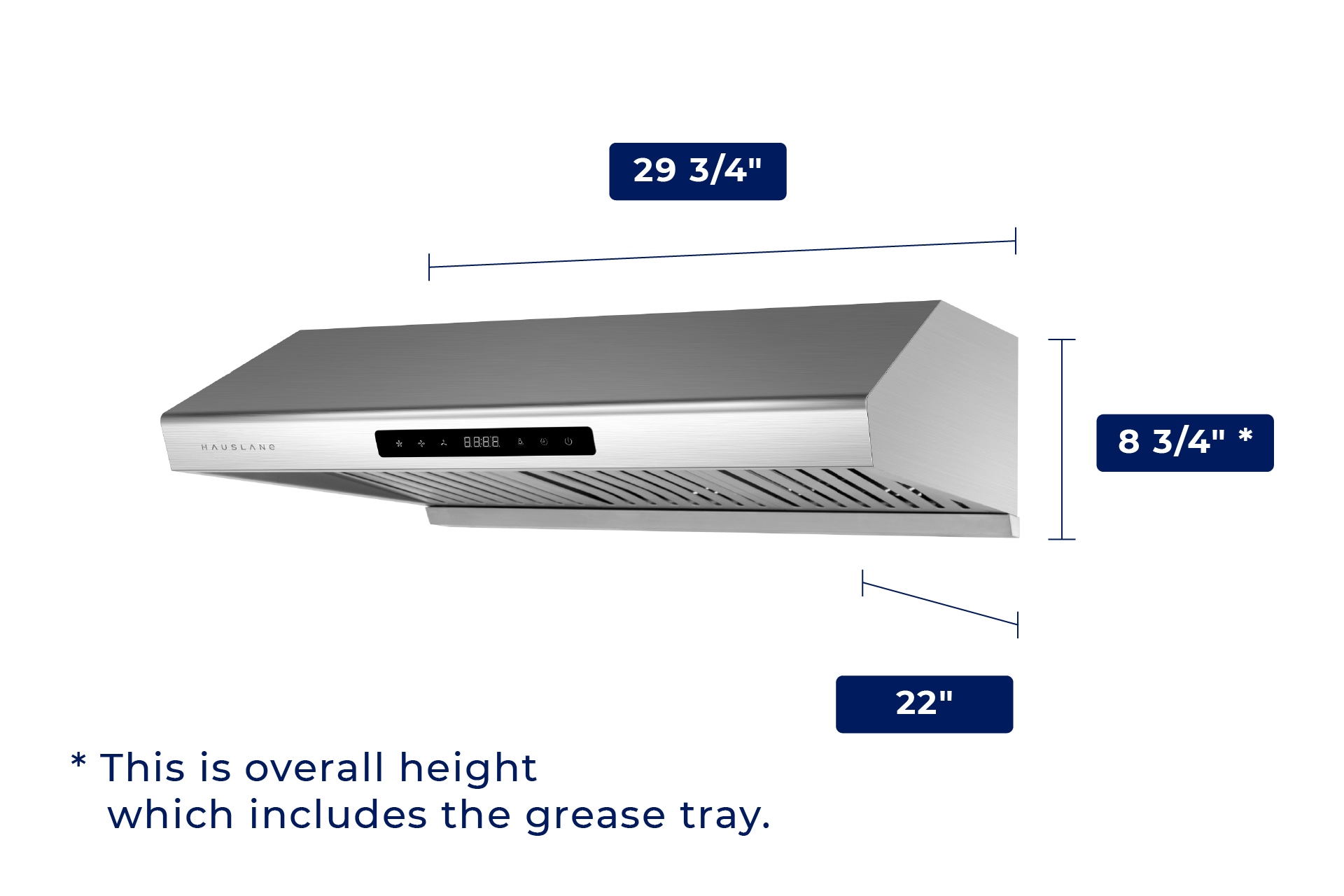 Hauslane 30 in. Ducted Under Cabinet Range Hood with 3-Way Venting Incandescent Lamp in Stainless Steel, Silver