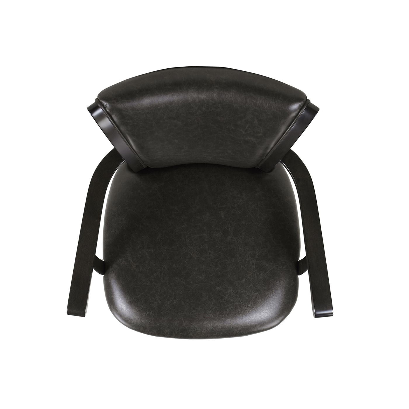 Williams 27" Swivel Counter Height Bar Stool in Vintage Black Faux Leather and Wood