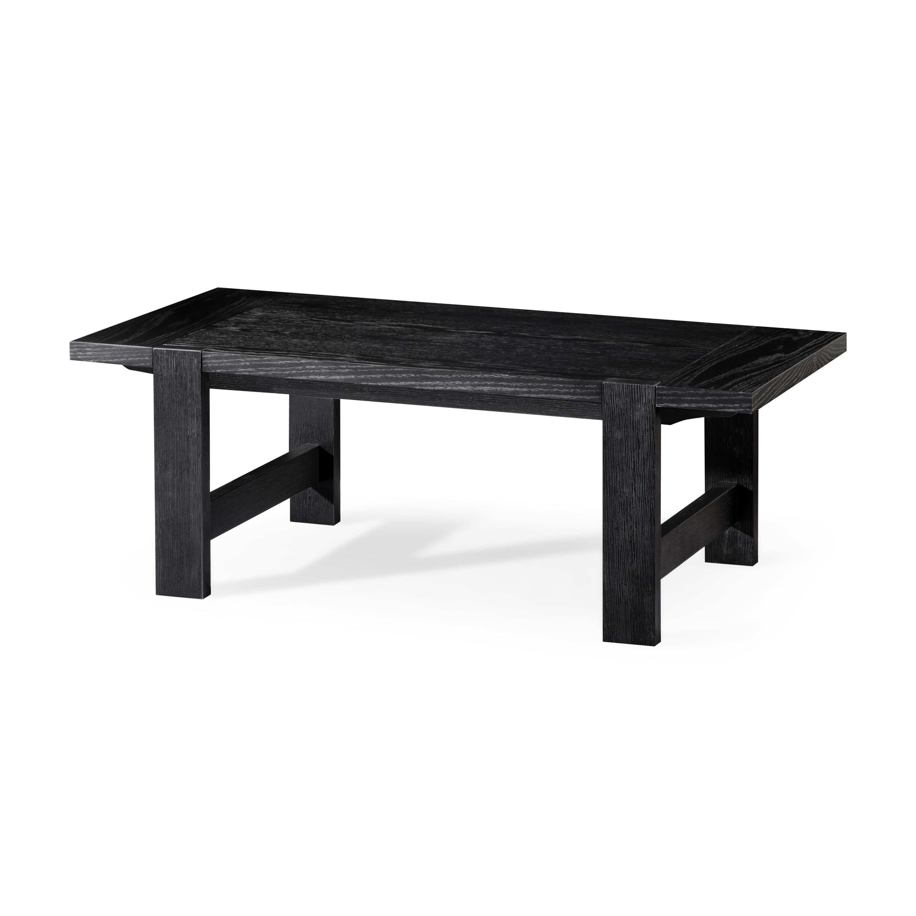 Maven Lane ML358101-WCT-BK Angelo Rustic Rectangular Wooden Coffee Table In Aged Black
