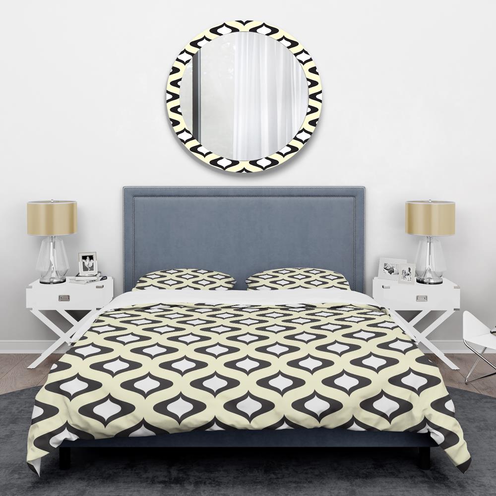 Designart BED24248-Q 3 -Piece Black Queen Duvet cover Set