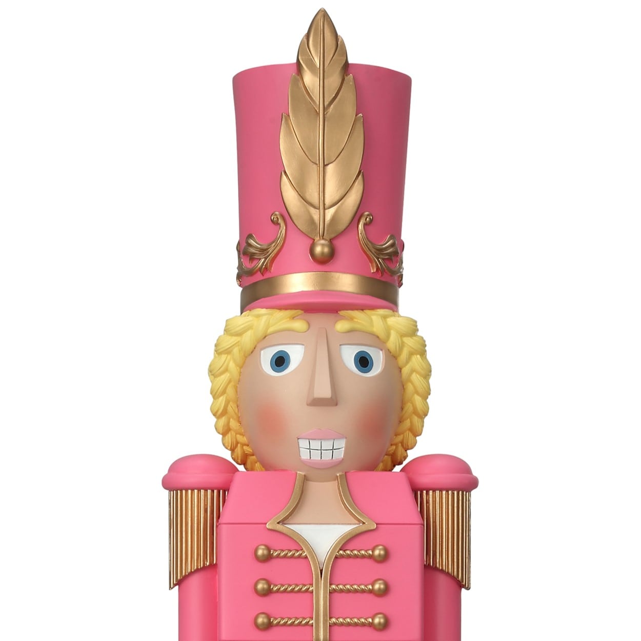 37" Pink and Gold Resin Christmas Nutcracker