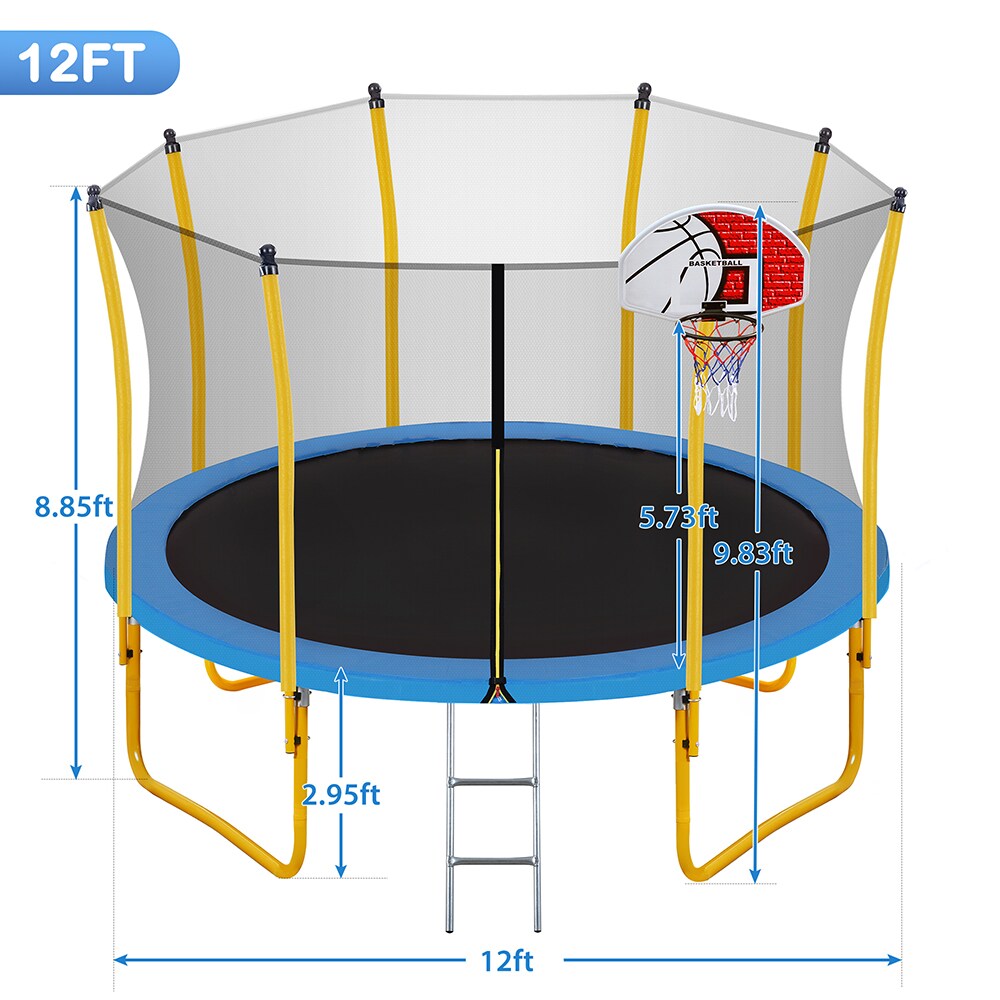 forklare dyr Interaktion Sunrinx 12-ft Round Backyard in Yellow in the Trampolines department at  Lowes.com