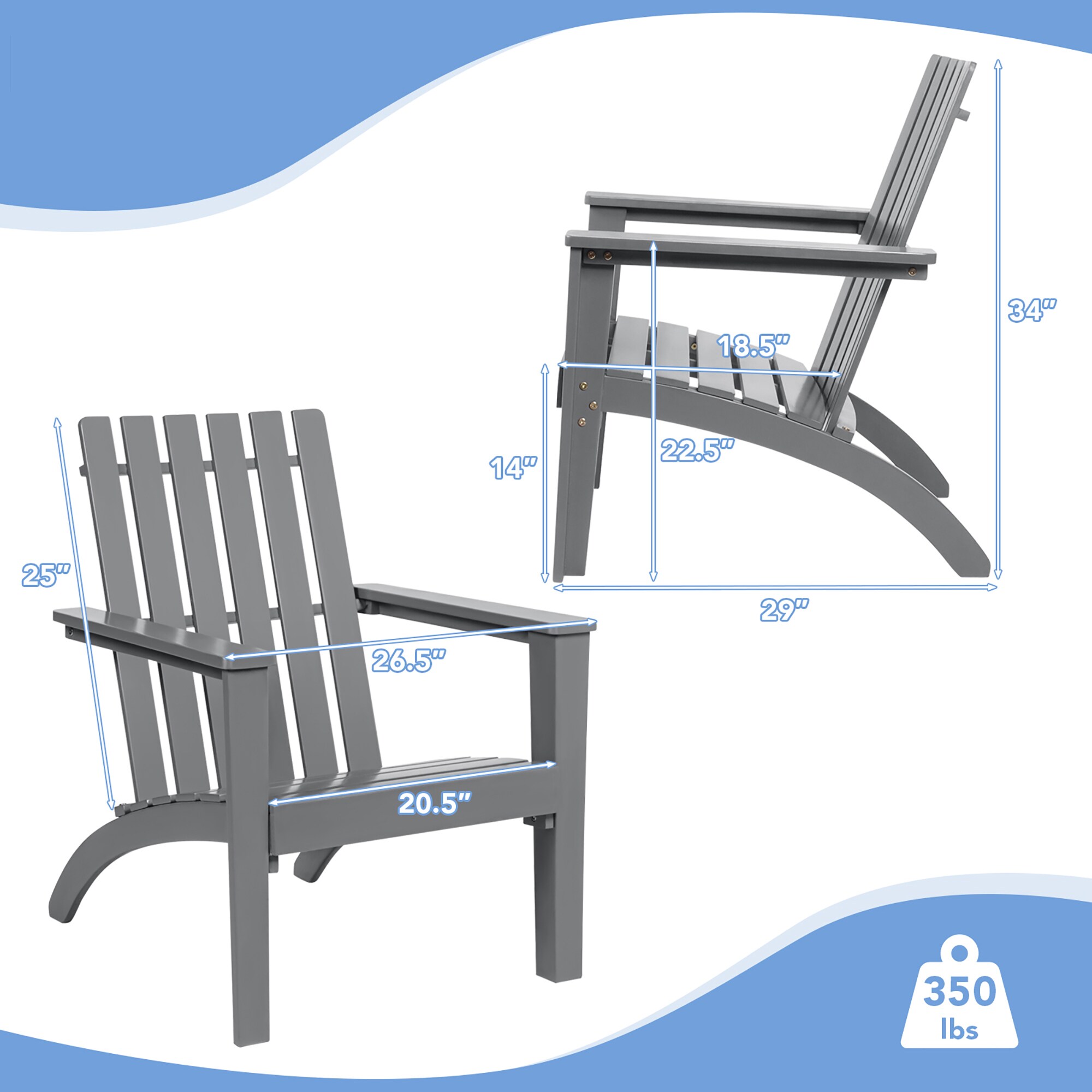 Costway OP70602GR Patio-Chairs - View #5