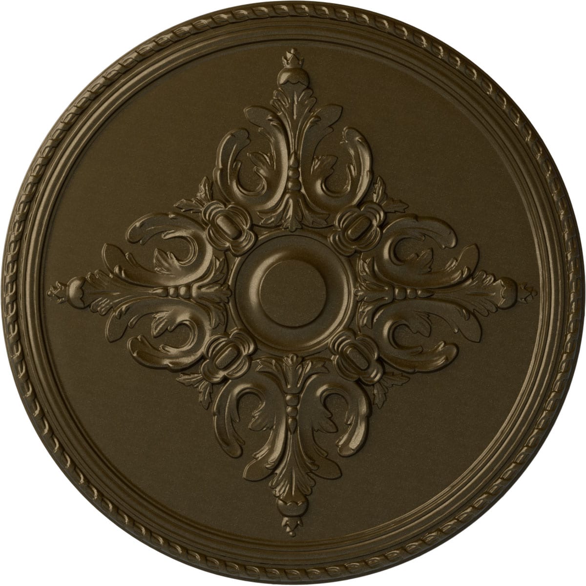 Ekena Millwork CM40MIBRS Milton 40.625-in W x 40.625-in L Painted Brass Polyurethane Whole Ceiling Medallion