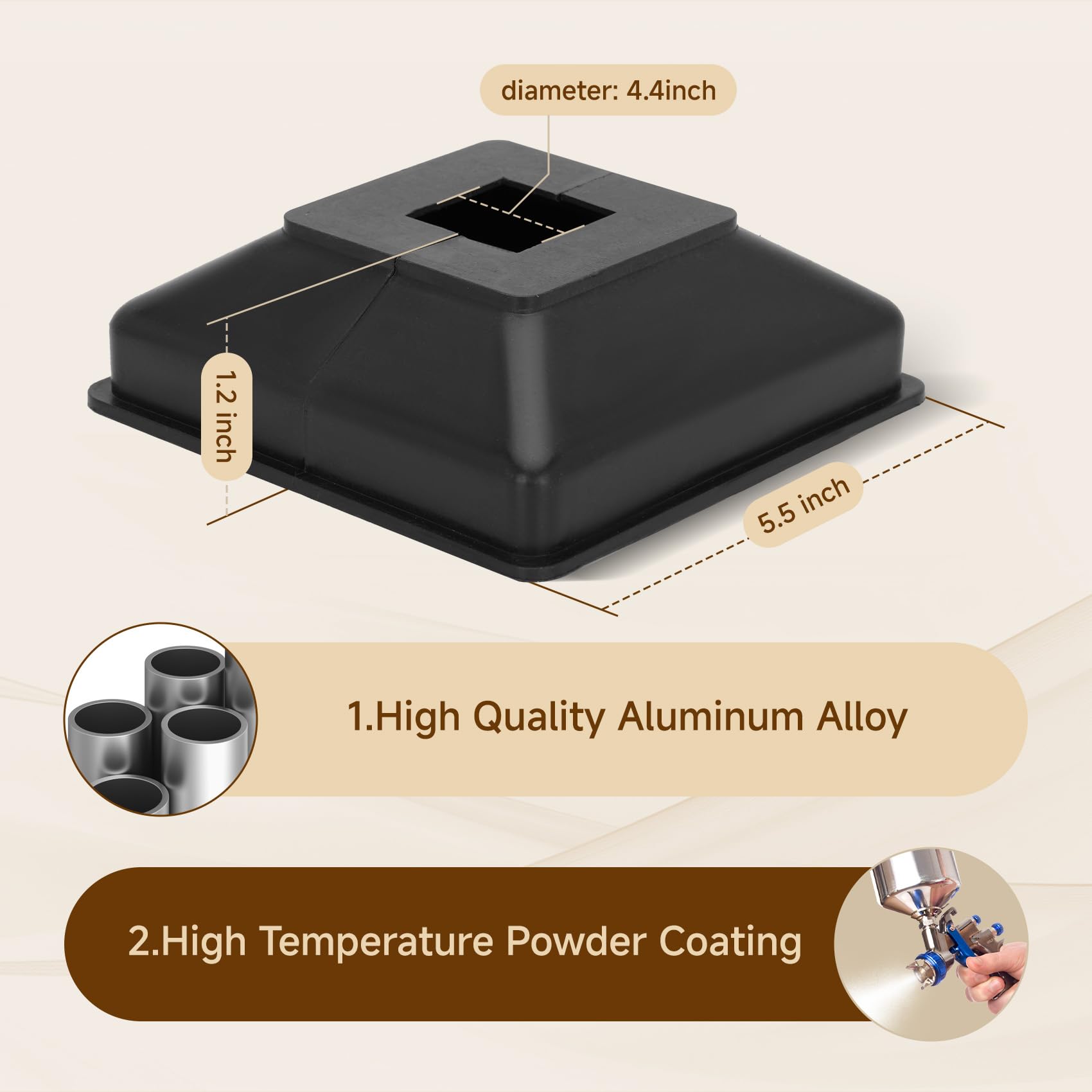 Afoxsos 4 pack 5 5 x 5 5 inch aluminum deck post base cover for ...