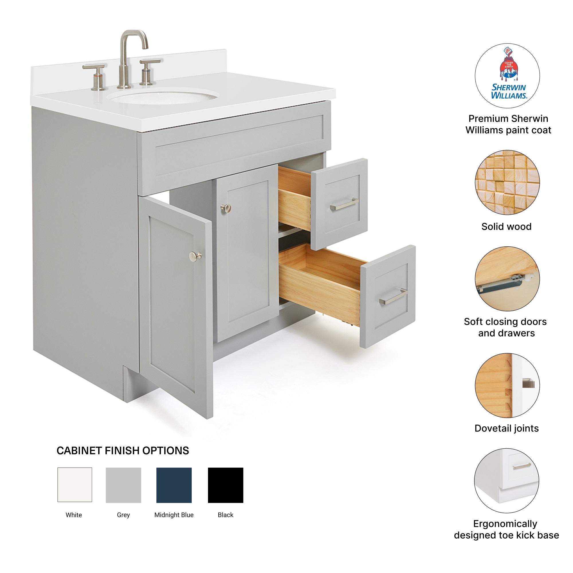 ARIEL F037SLWQOVOGRY Bath-Vanity-Combo - View #4