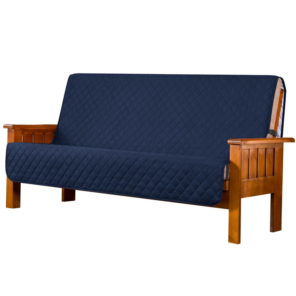 Subrtex SBTFT04 Solid Navy Microsuede Sofa Slipcover 70-in W x 76-in H x 22-in D