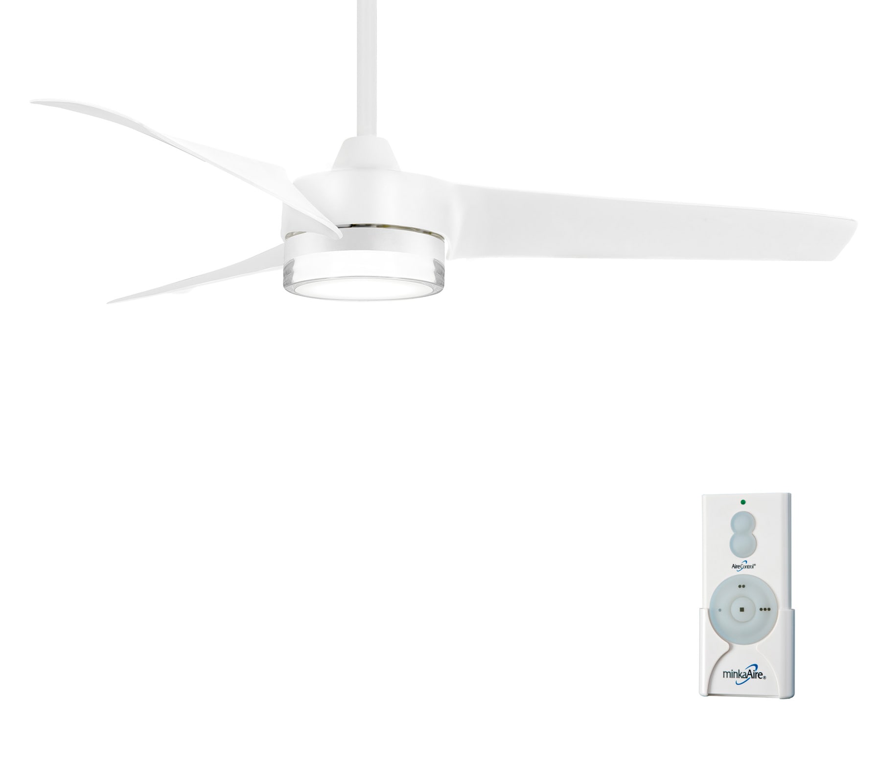 Minka Aire Veer 56-in Flat White Integrated LED Indoor Smart Ceiling Fan with Light and Remote (3-Blade) F692L-WHF Sansujyuku sansujyuku.com