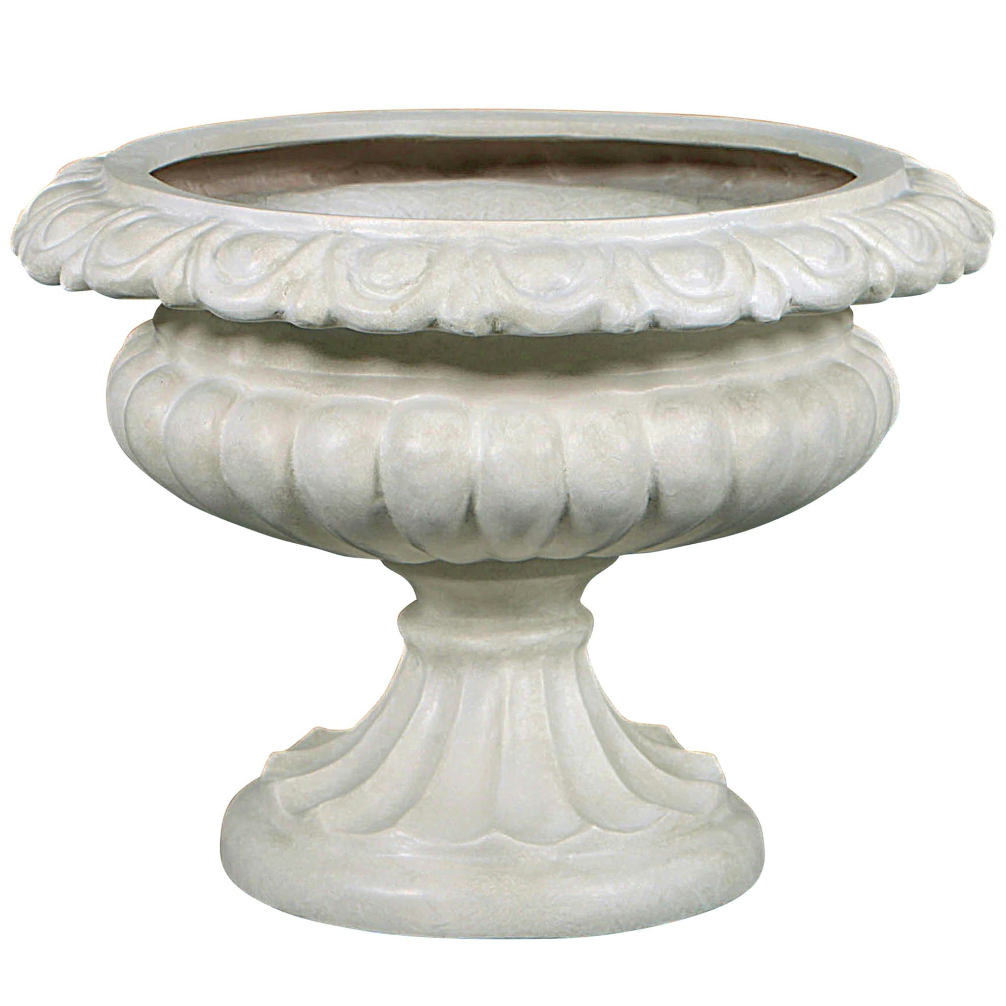 Design Toscano Urn 12.5-in W x 16-in H Off-white Fiberglass Outdoor ...