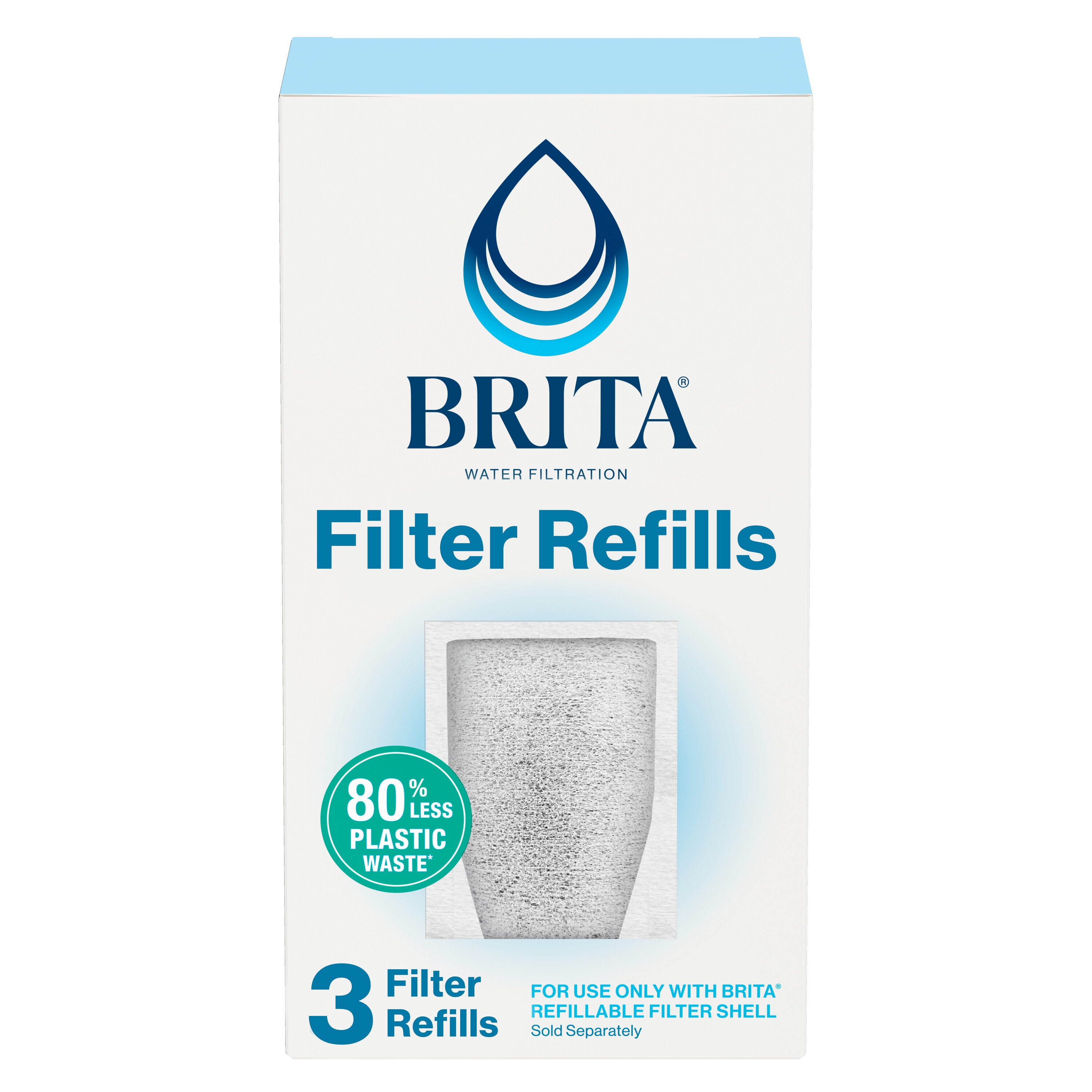 Brita 6025850877 Coconut shell carbon Pitcher Replacement Filter 3 -Pack