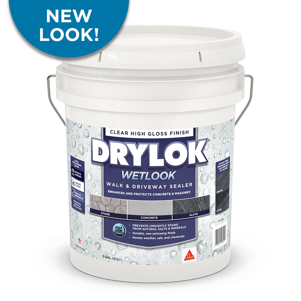 DRYLOK 28915 WetLook Clear Water-based High-gloss Ready-to-use Concrete sealer ( 5-gallon )