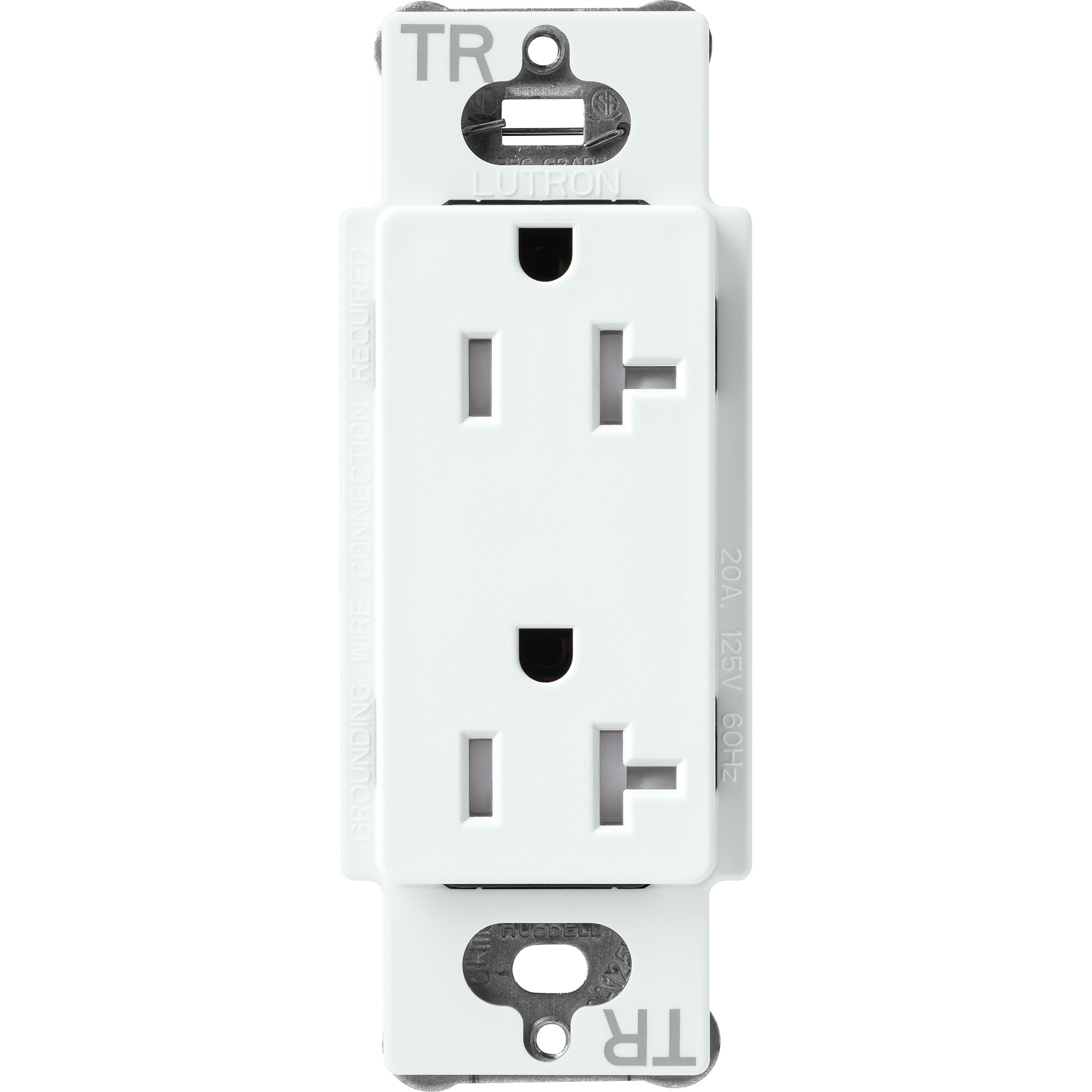 Lutron SCRS-20-TR-GL Claro 20 -Amp 125-volt Tamper Resistant Residential Duplex Outlet , Glacier White