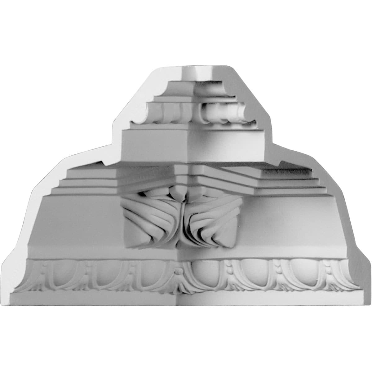 Ekena Millwork MIC05X05AT Attica Acanthus Leaf 5-1/4-in x 5-1/4-in Interior Primed Polyurethane Traditional 205351 Inside corner Crown Moulding Block