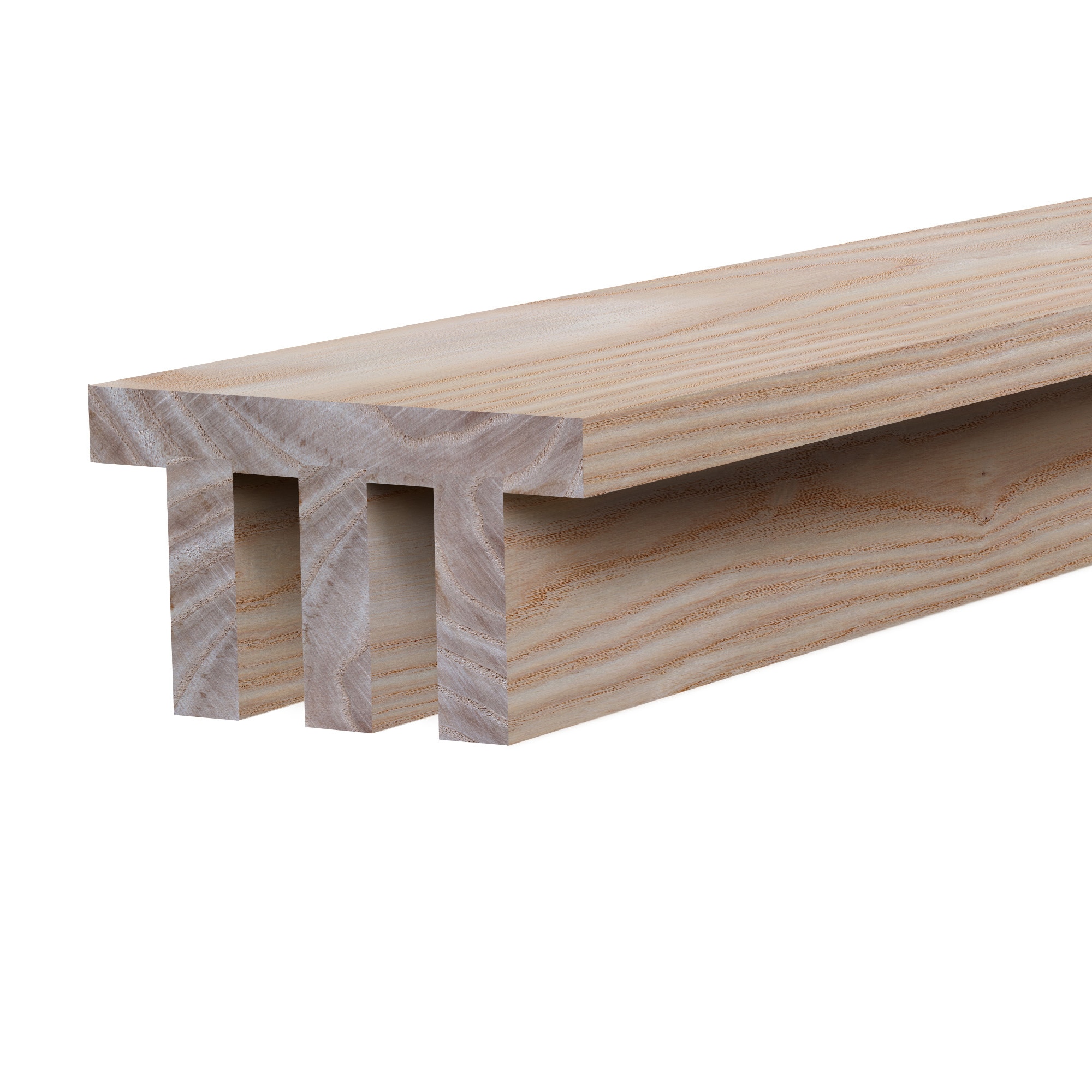 Ornamental Mouldings BEAMNAT03-92ASH5X3 3.125-in x 5.5-in x 92-in Natural Ash Unfinished Wood H-Shaped Decorative Beam