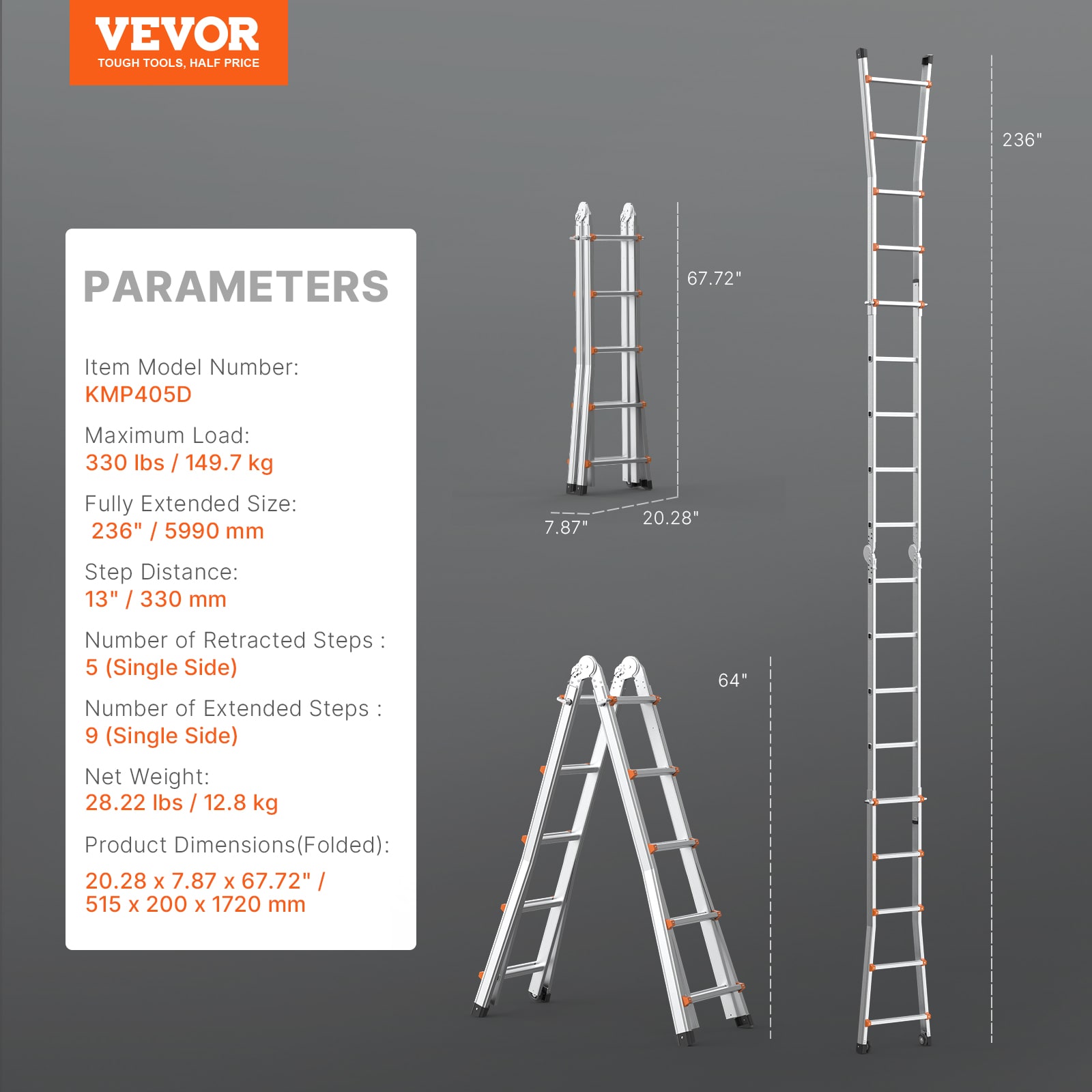 VEVOR SCDGNAZXYST506092V0 Step-Ladders - View #4