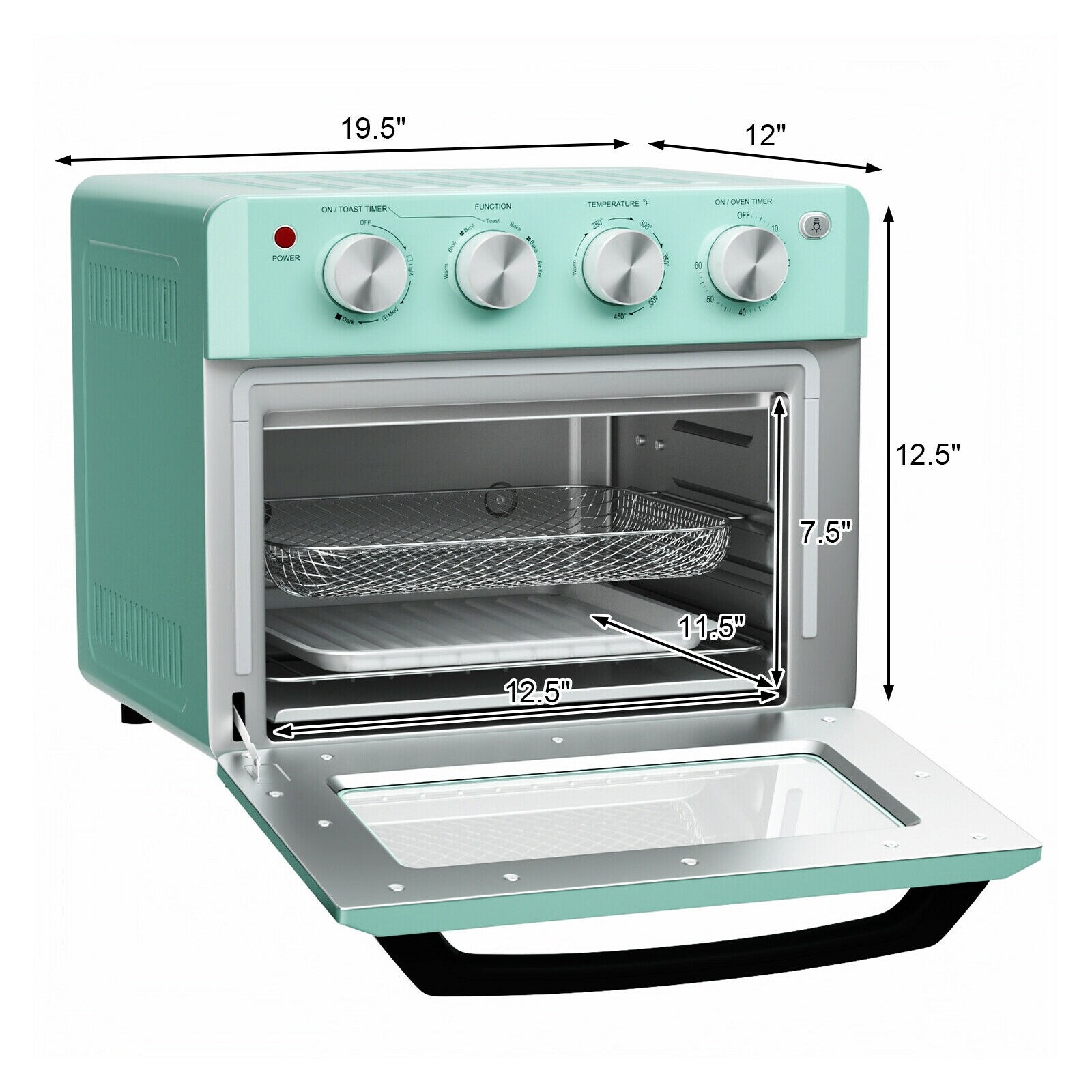 Mondawe 6-Slice Gray Convection Toaster Oven (1500-Watt) in the