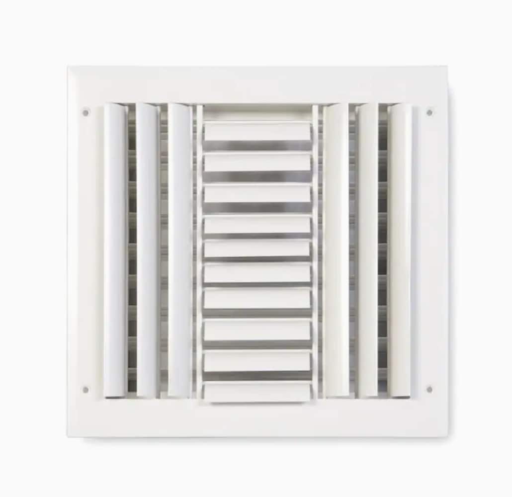 RELIABILT 6330808WH 8-in x 8-in 3-way curved Aluminum White Sidewall/Ceiling Register