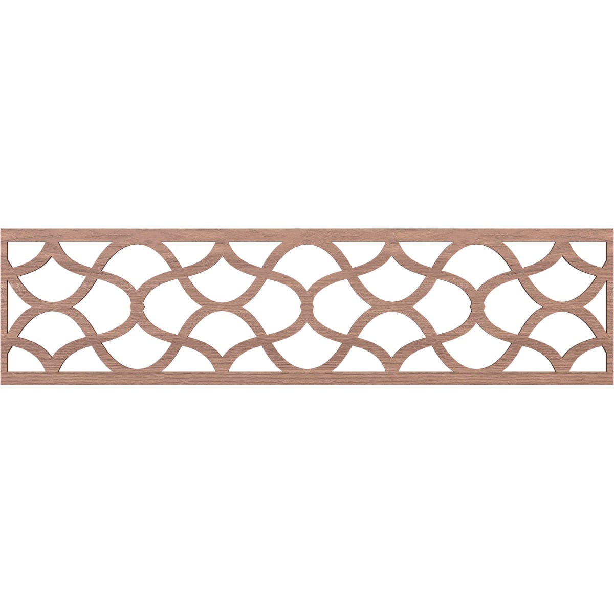Ekena Millwork MLDA12X47RSTWA Resort Fretwork Flat Trim 13-in x 3.92-ft Walnut Brown Unfinished 2157588 Pierced Wall Panel Moulding