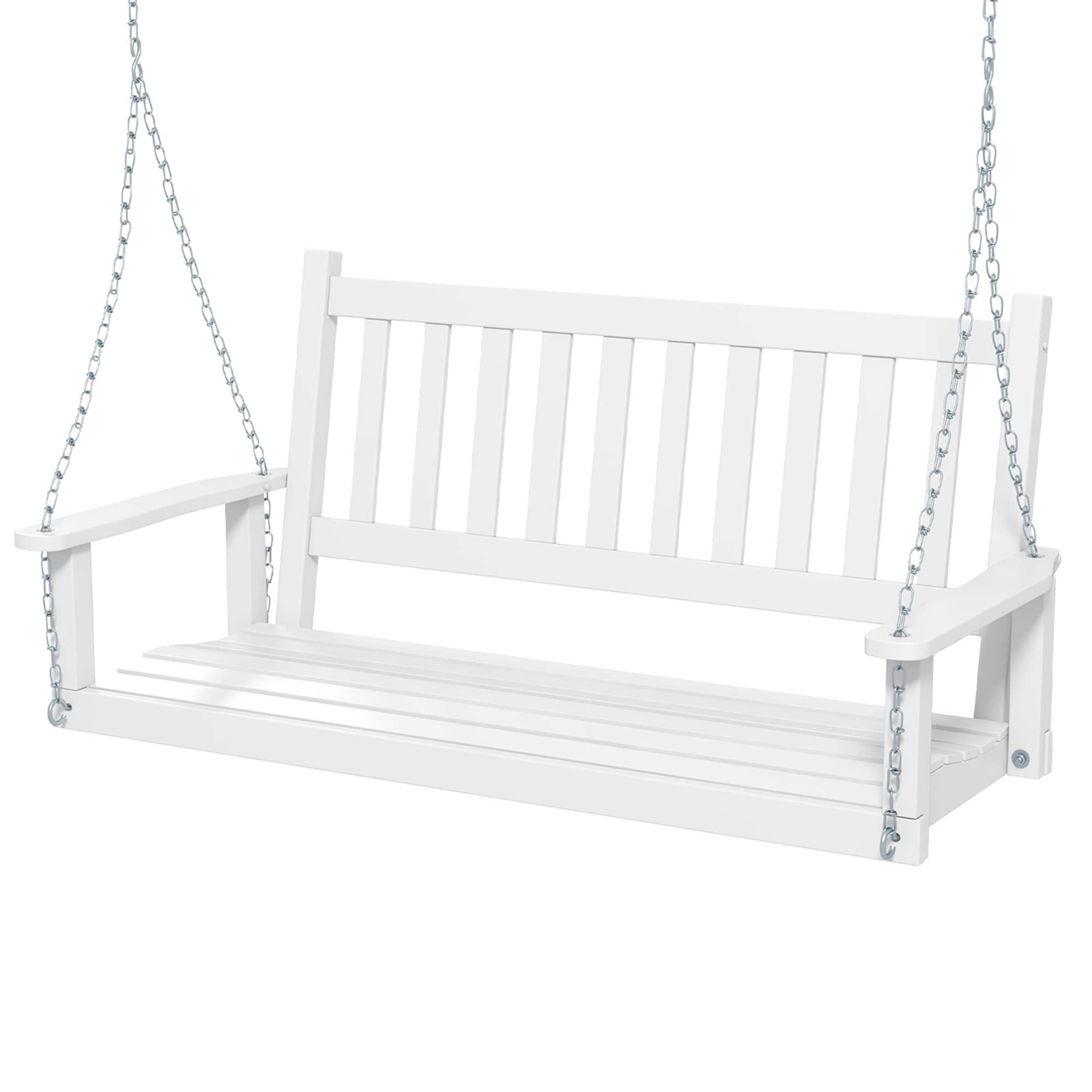 Costway HCST00570 2 -person White Wood Outdoor Swing