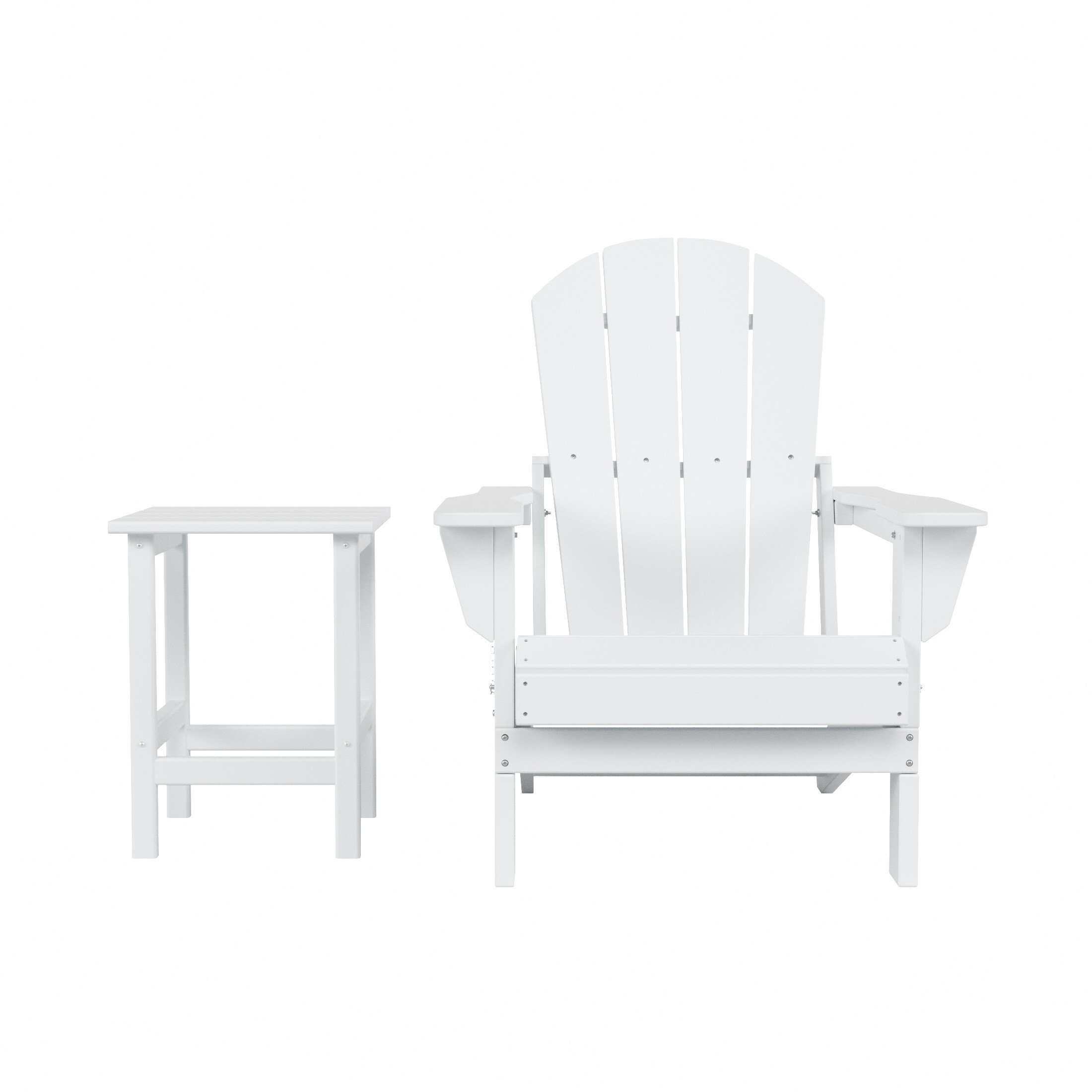 Westin Furniture Laguna White Hdpe Frame Stationary Adirondack Chair ...