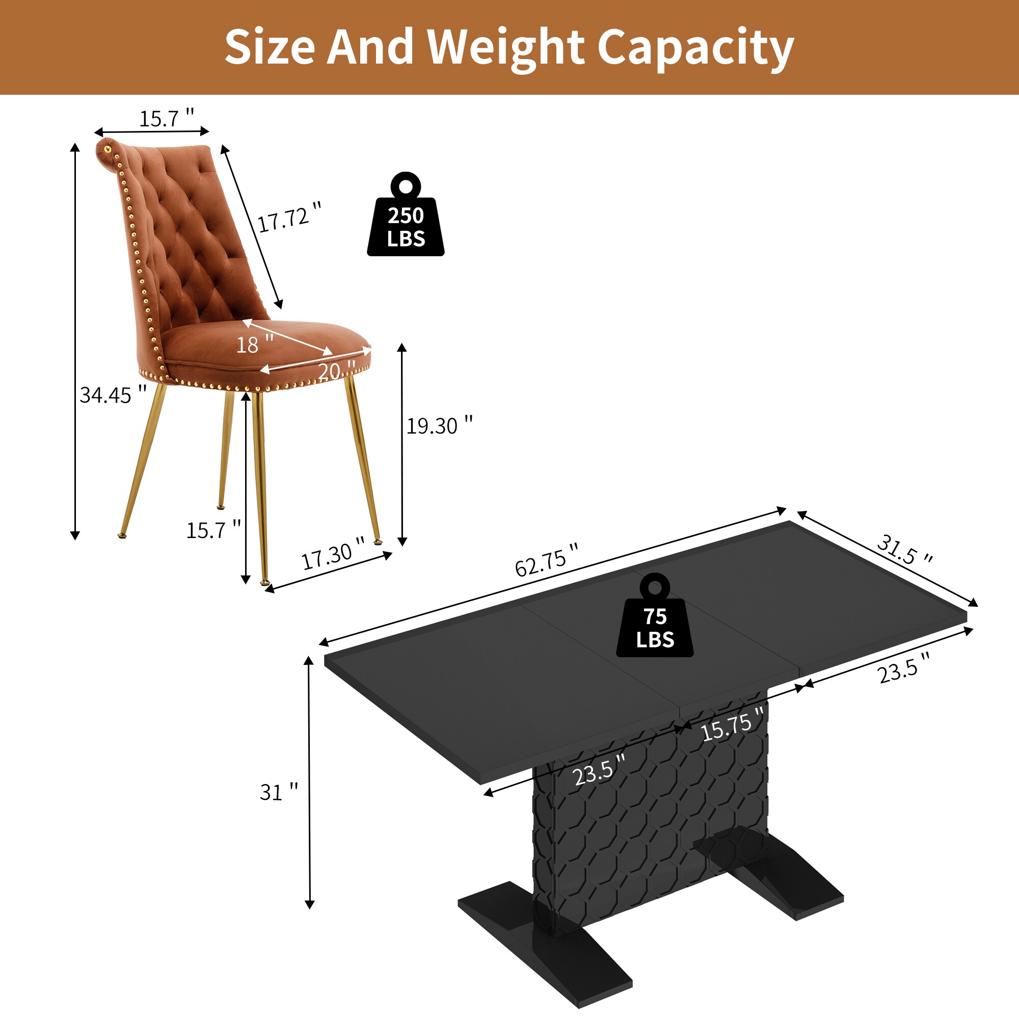 Clihome CL-ST1-BK703CF Dining-Sets - View #7