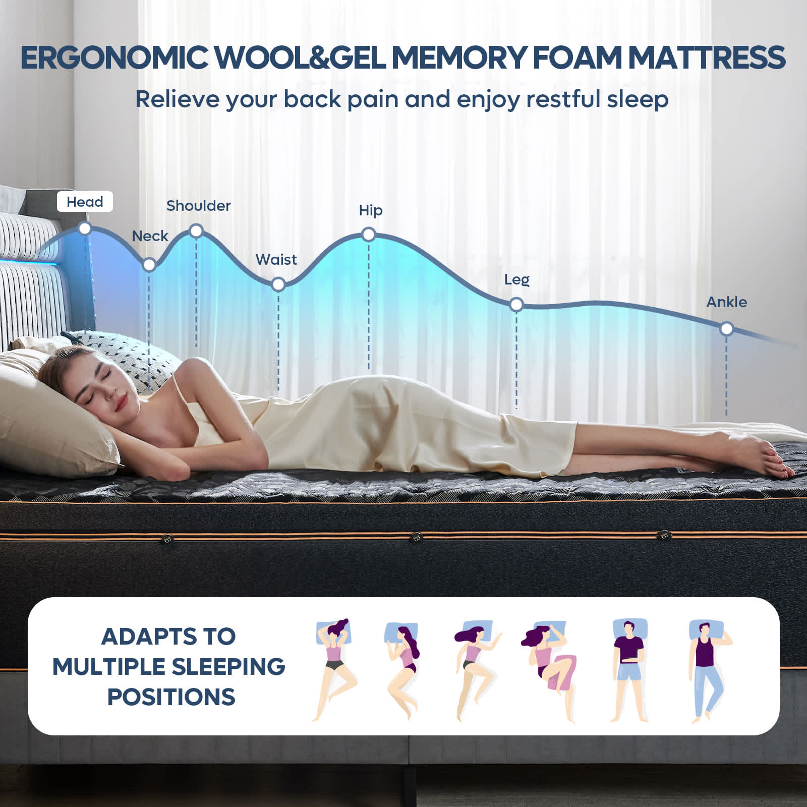 Bestier LOW-B900153B-BLK Mattresses-Boxsprings - View #7