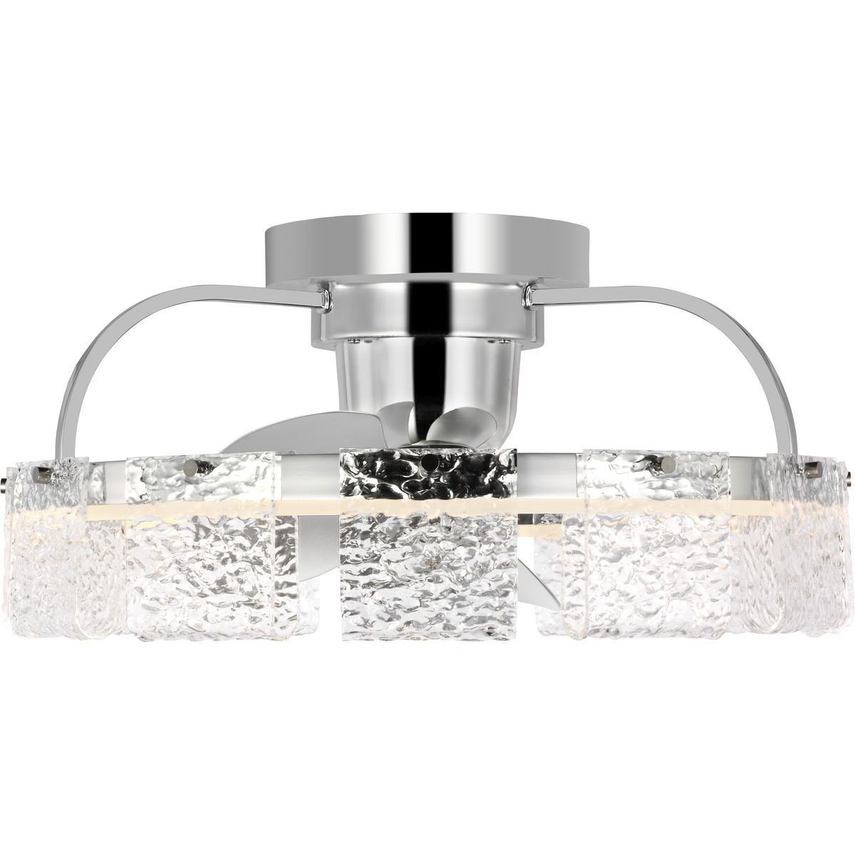 Polished Chrome 20" LED Fandelier with Remote and Glass Accents