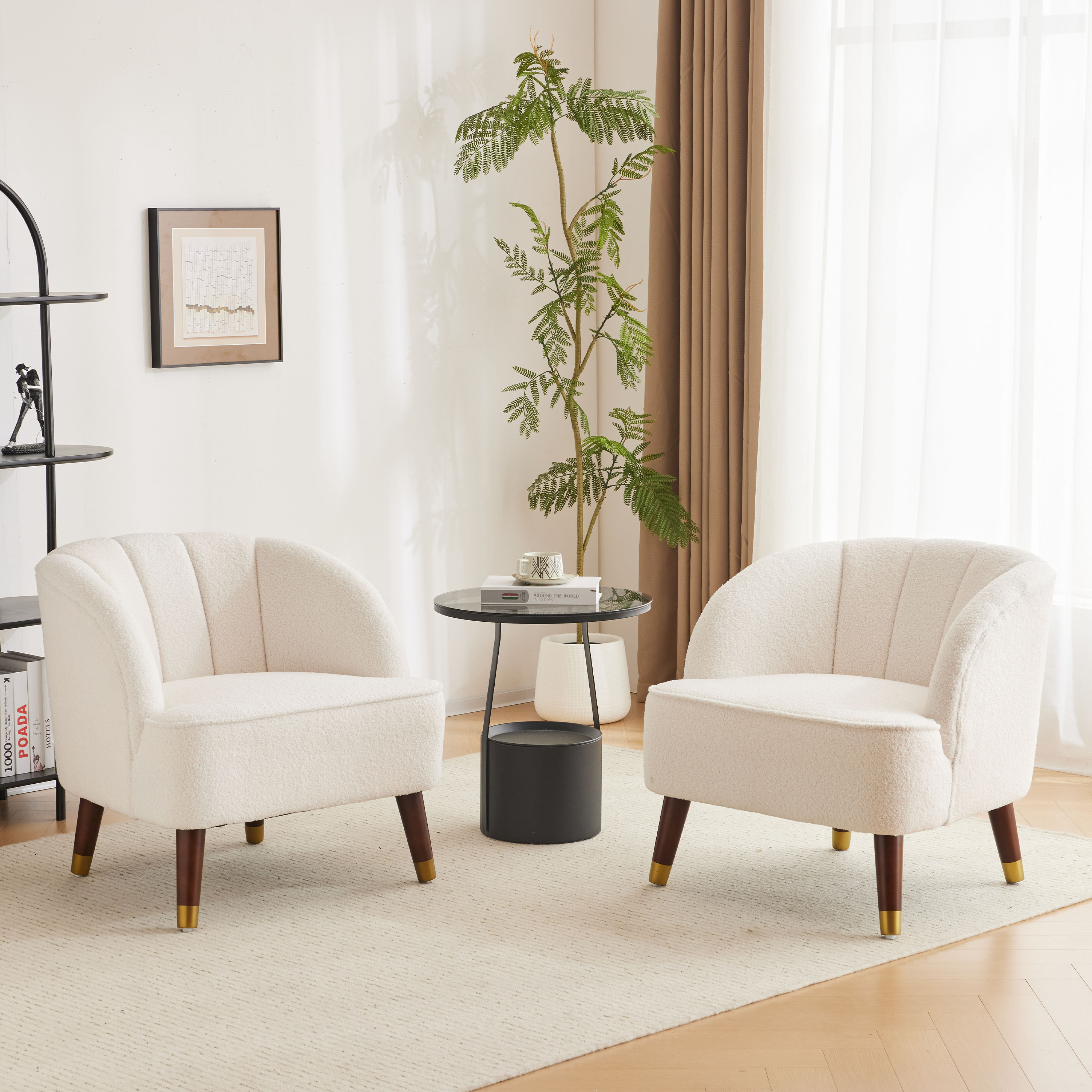 Christopher Knight Home 319561 Mokena Modern Upholstered Club Chair Set of 2