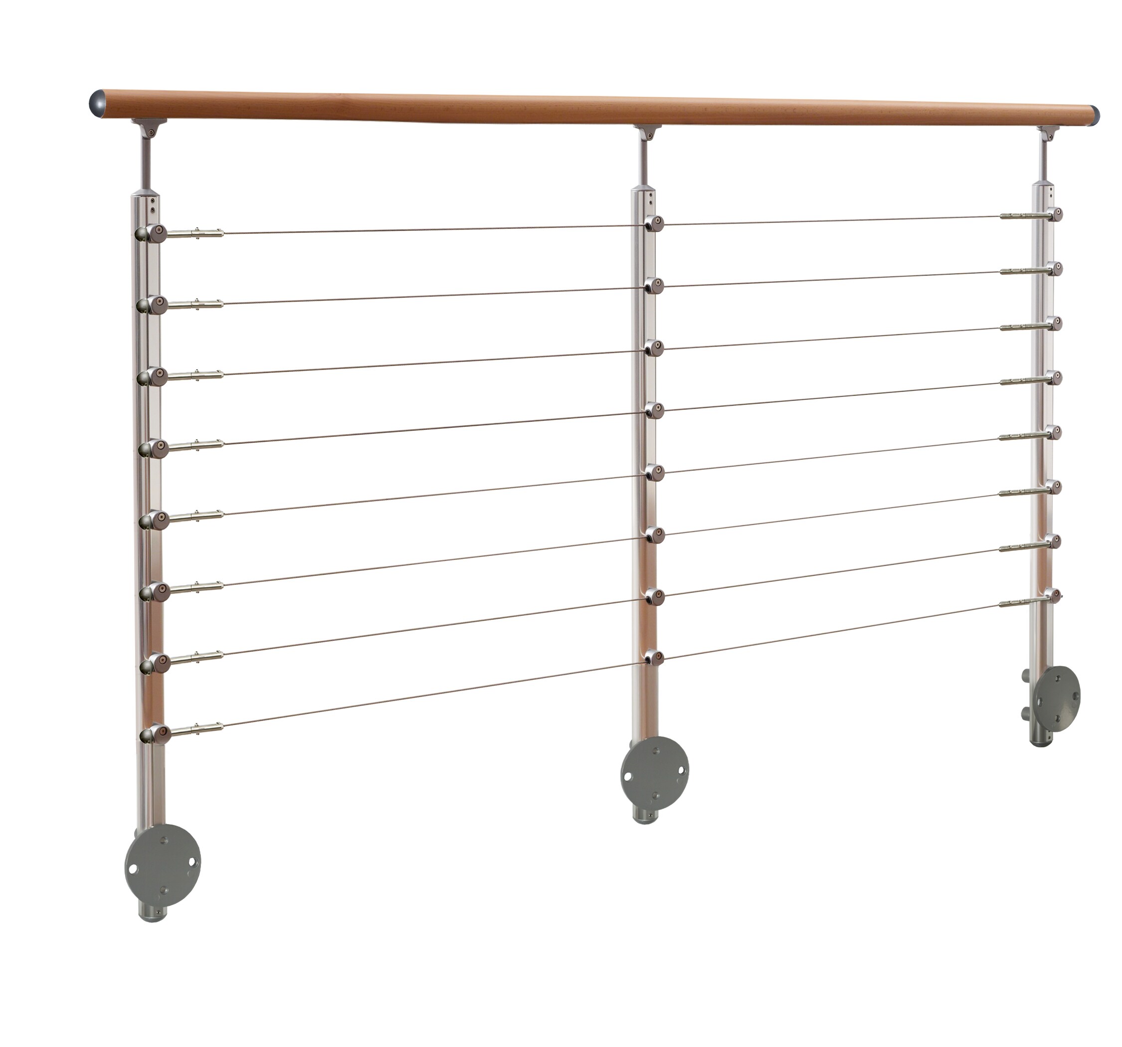 DOLLE Prova 6-ft x 36-in Brushed Aluminum Deck Rail Kit